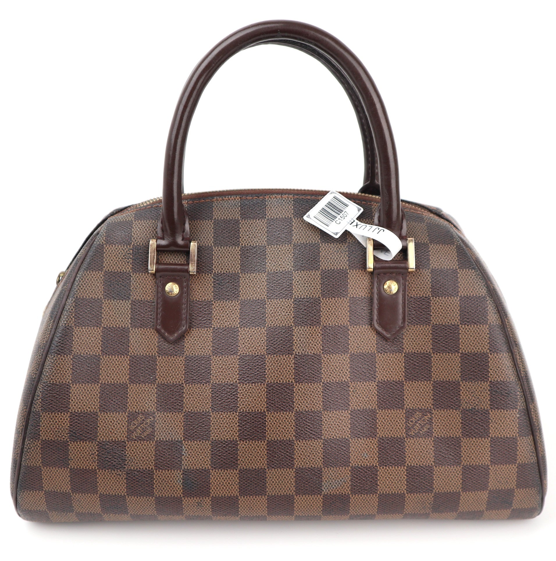 Louis Vuitton Ribera MM Top Handle Bag C1507 | Pre-Owned Good Brown Damier Ebene Canvas