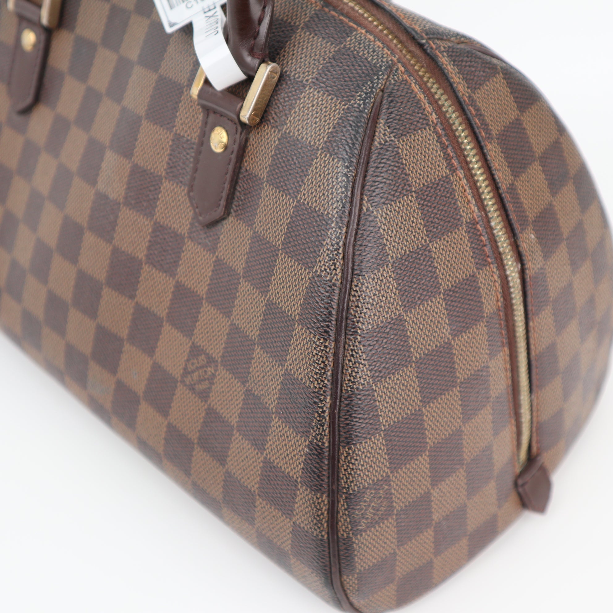 Louis Vuitton Ribera MM Top Handle Bag C1507 | Pre-Owned Good Brown Damier Ebene Canvas