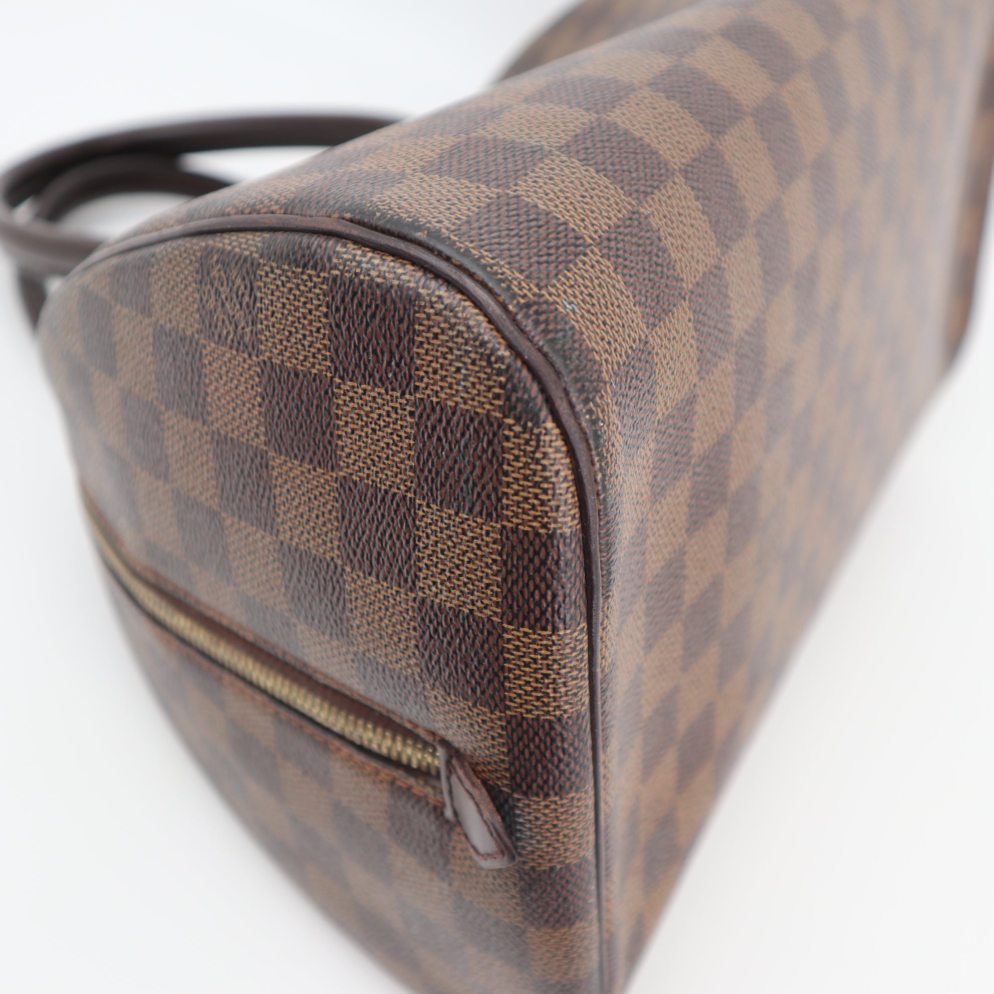 Louis Vuitton Ribera MM Top Handle Bag C1507 | Pre-Owned Good Brown Damier Ebene Canvas