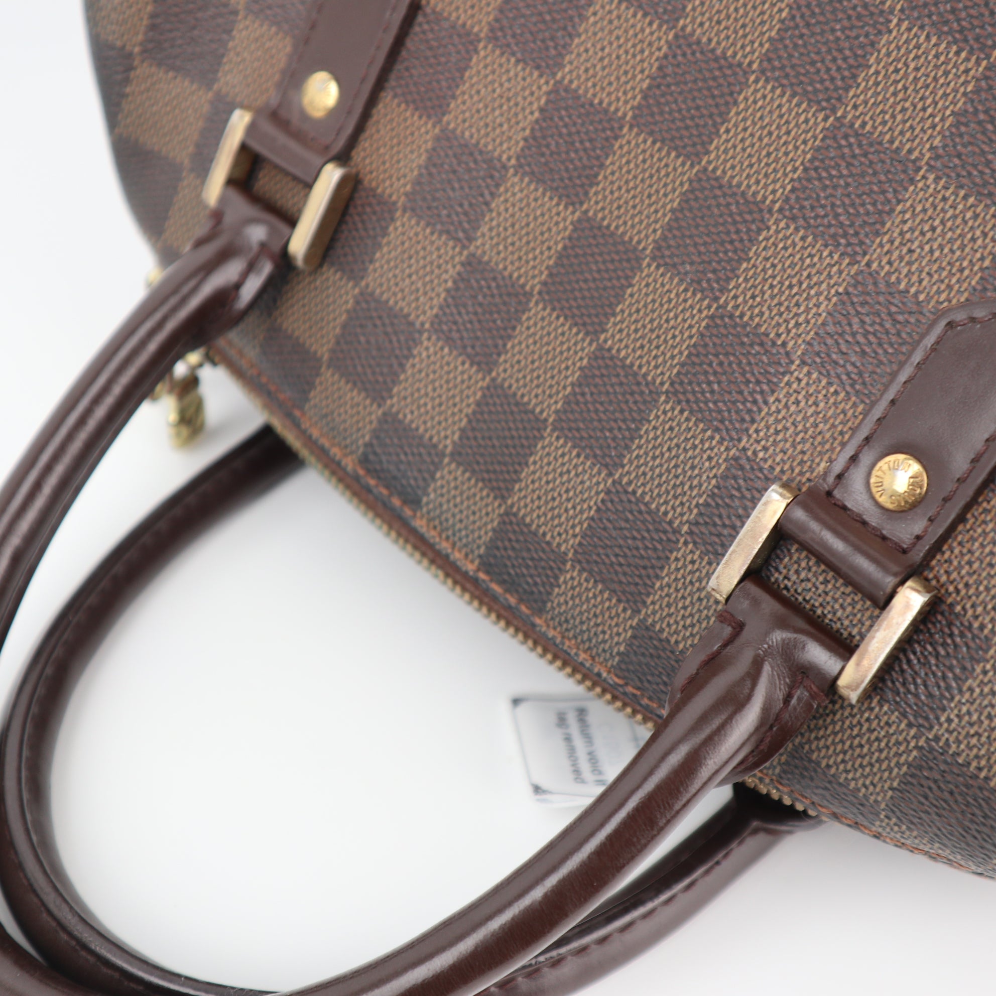 Louis Vuitton Ribera MM Top Handle Bag C1507 | Pre-Owned Good Brown Damier Ebene Canvas