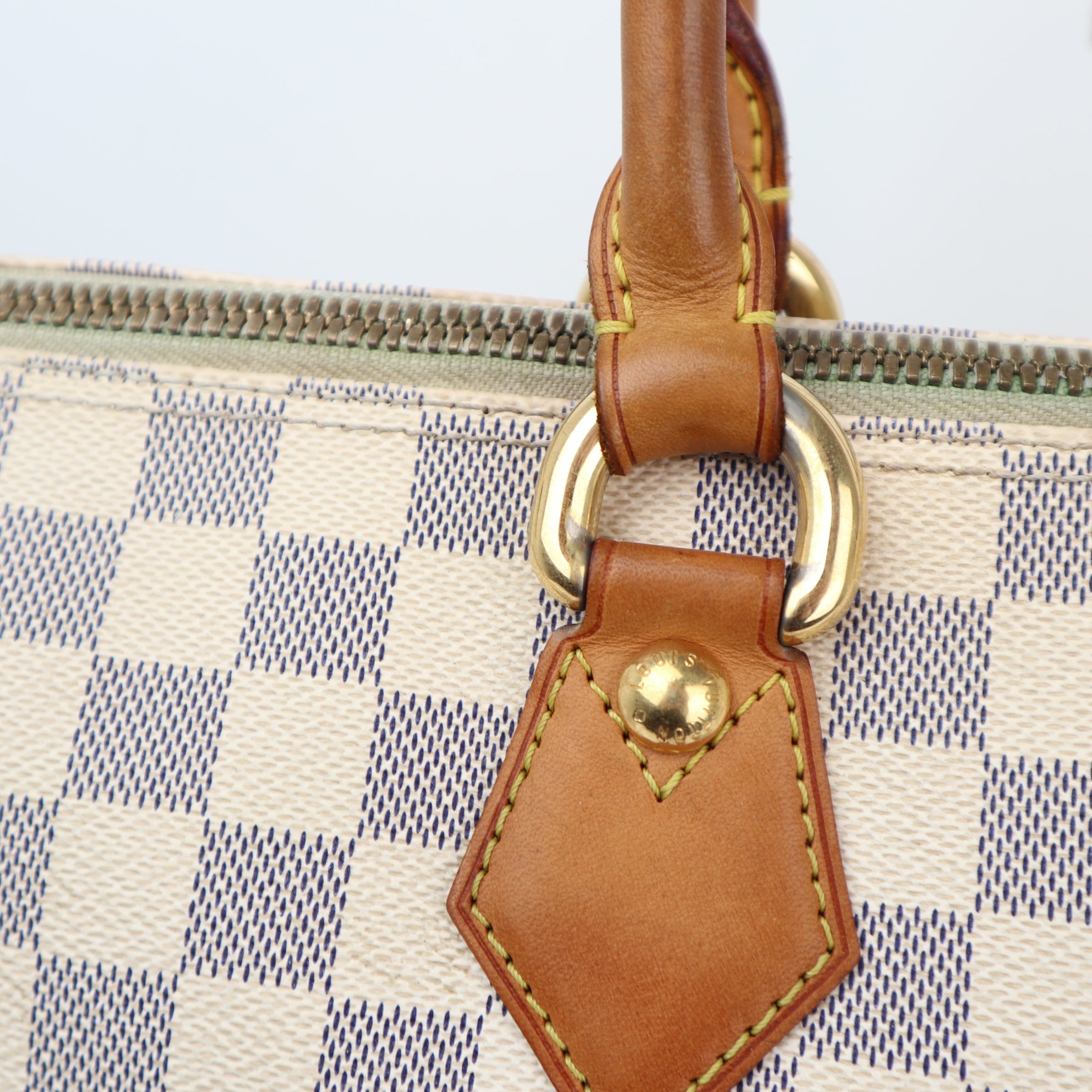 Louis Vuitton Saleya MM Shoulder Bag C1508 | Pre-Owned Very Good Ivory Blue Damier Azur Canvas