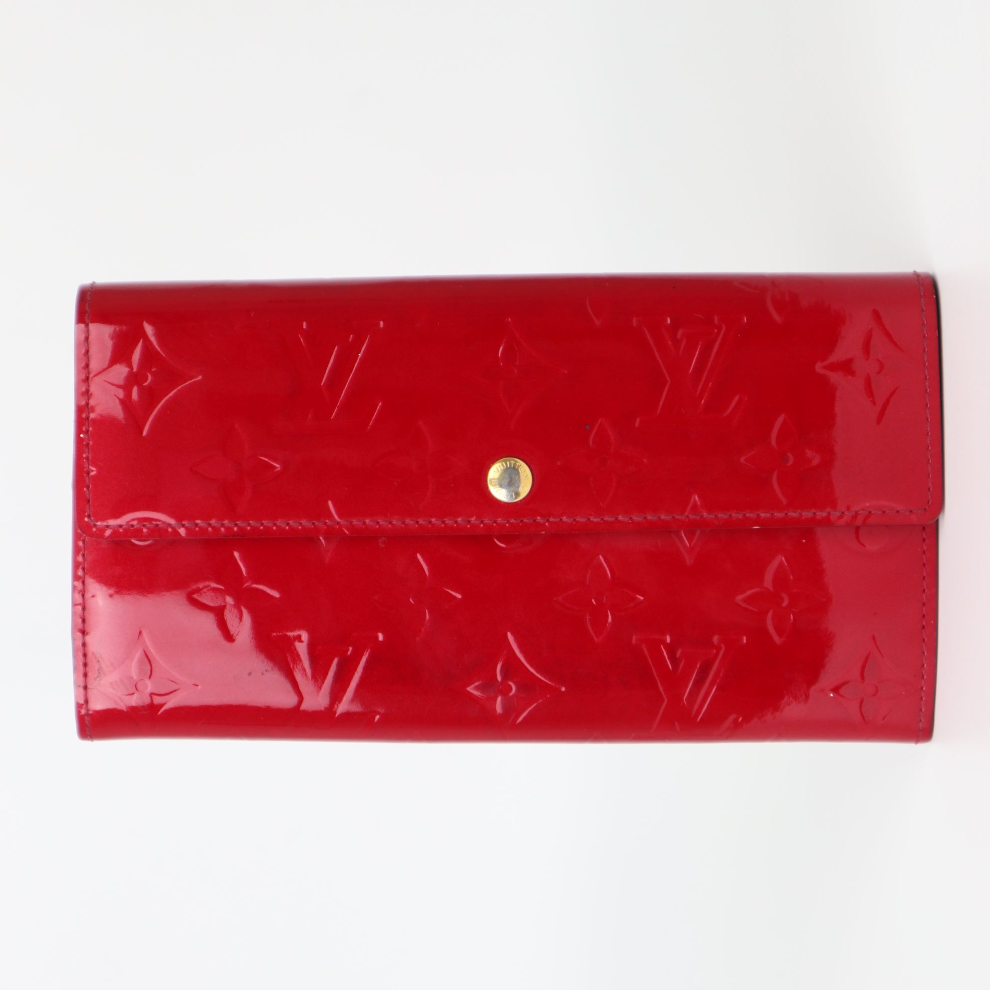 C2012 Louis Vuitton Red Monogram Vernis Patent Leather Sarah Wallet-Pre Owned