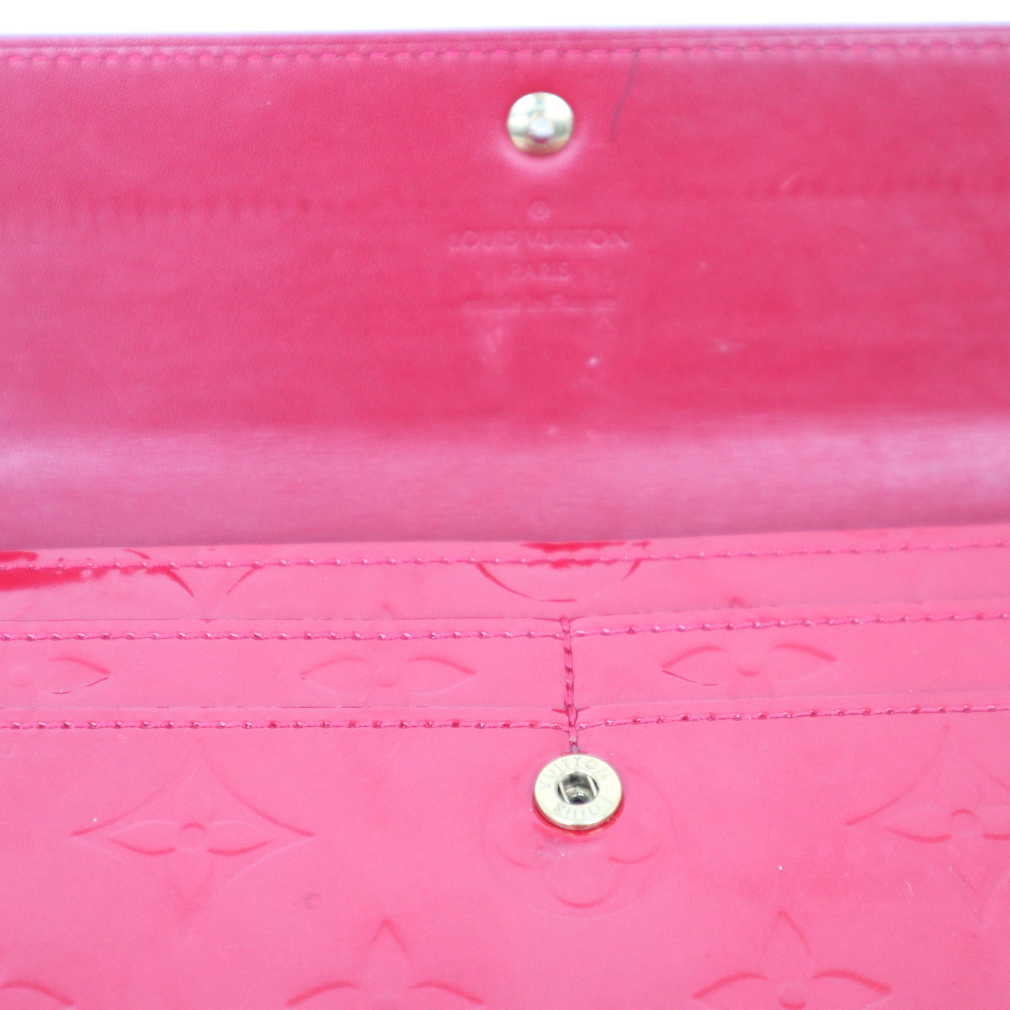 C2012 Louis Vuitton Red Monogram Vernis Patent Leather Sarah Wallet-Pre Owned