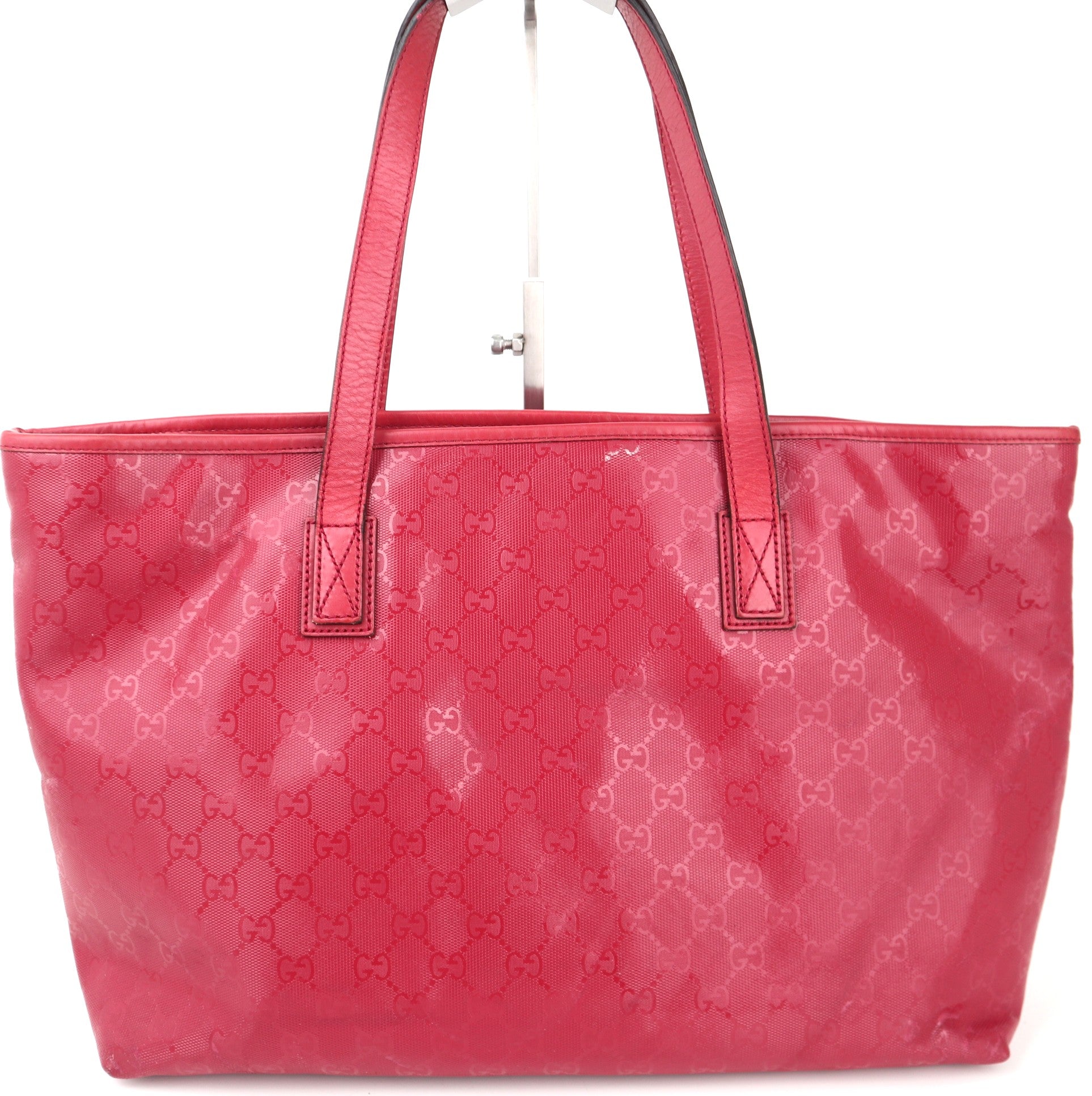 C2380 Gucci Tote Bag GG Imprime Joy Tote Bag Red PVC | Pre-Owned Very Good Red PVC GG