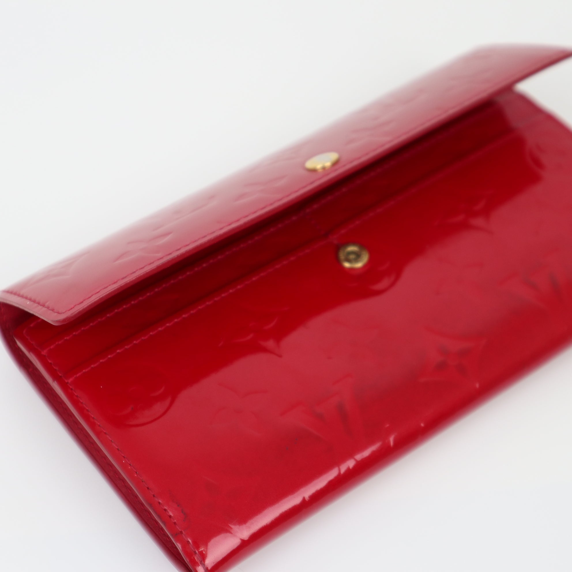 C2012 Louis Vuitton Red Monogram Vernis Patent Leather Sarah Wallet-Pre Owned