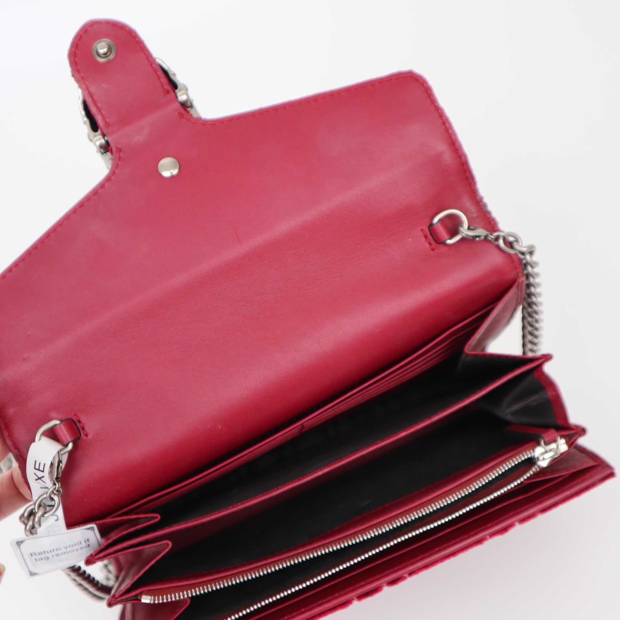 C2013 Gucci Dionysus Chain Wallet GG Velvet-Pre Owned