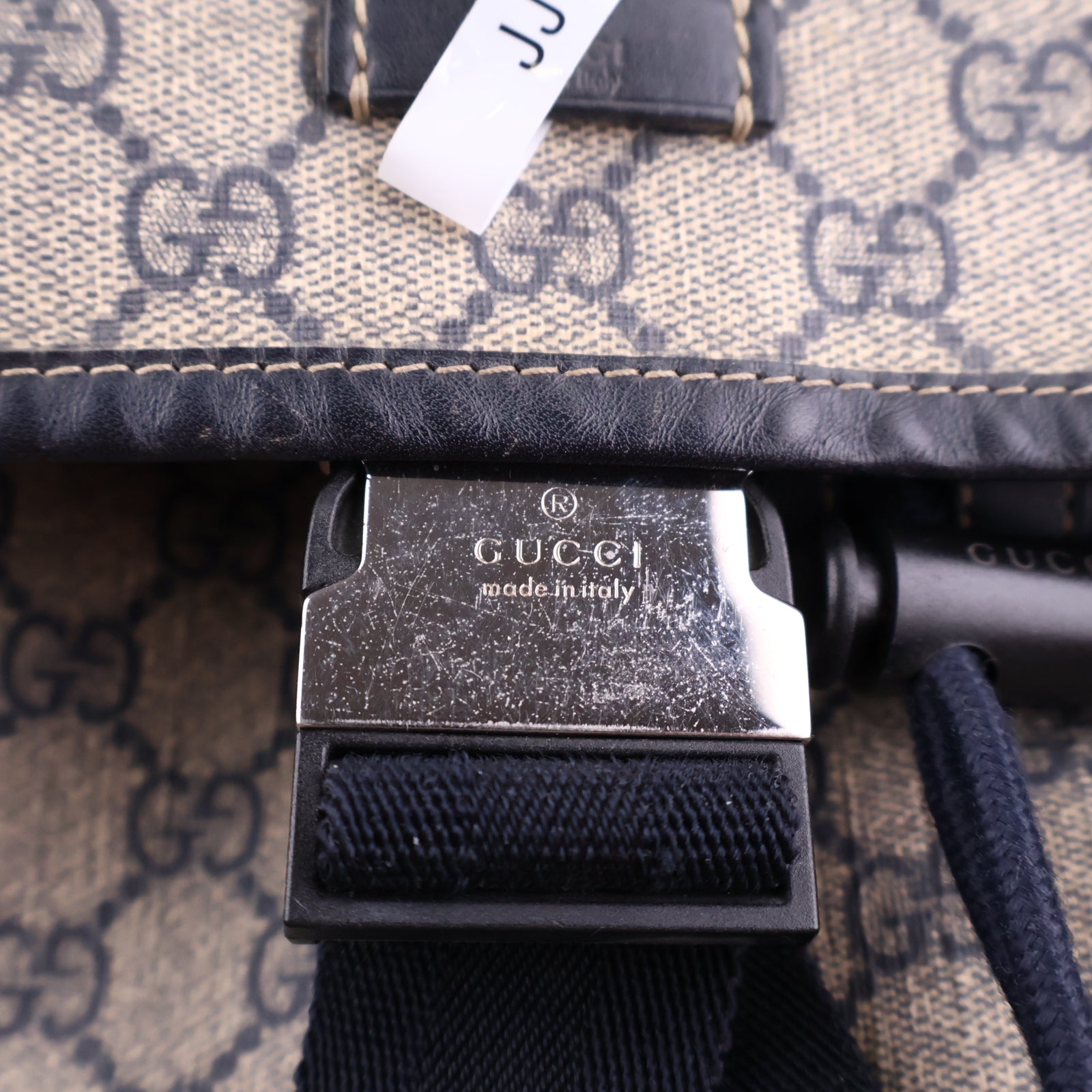 Gucci GG Supreme Monogram Medium Single-Buckle Rucksack Backpack J2067 | Pre-Owned Excellent Brown Monogram Canvas