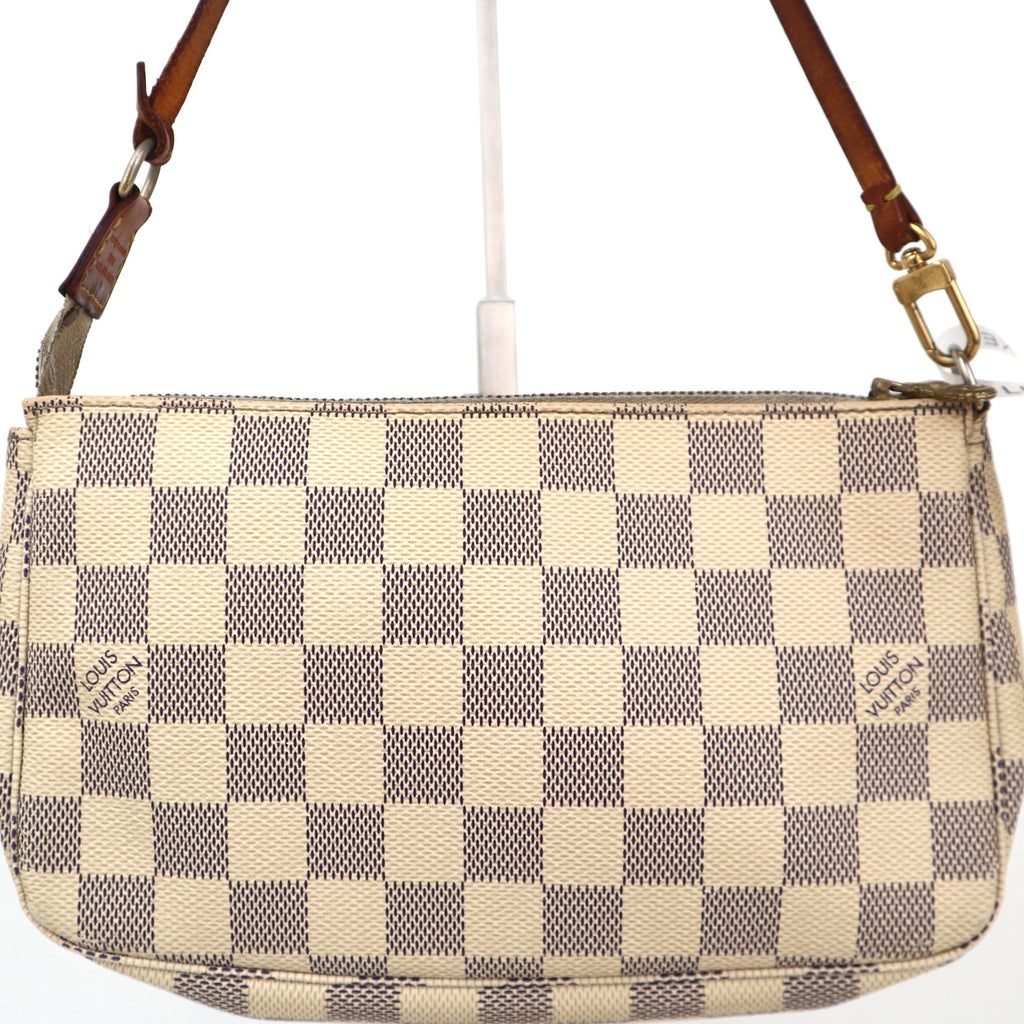 C2384 Louis Vuitton Shoulder Bag Pochette Accessoires Damier Azur Canvas | Pre-Owned Very Good White / Blue Coated canvas/Damier Azur