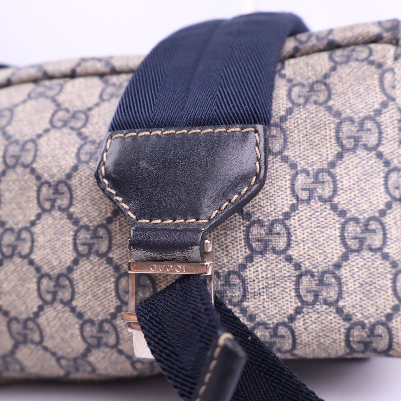 Gucci GG Supreme Monogram Medium Single-Buckle Rucksack Backpack J2067 | Pre-Owned Excellent Brown Monogram Canvas