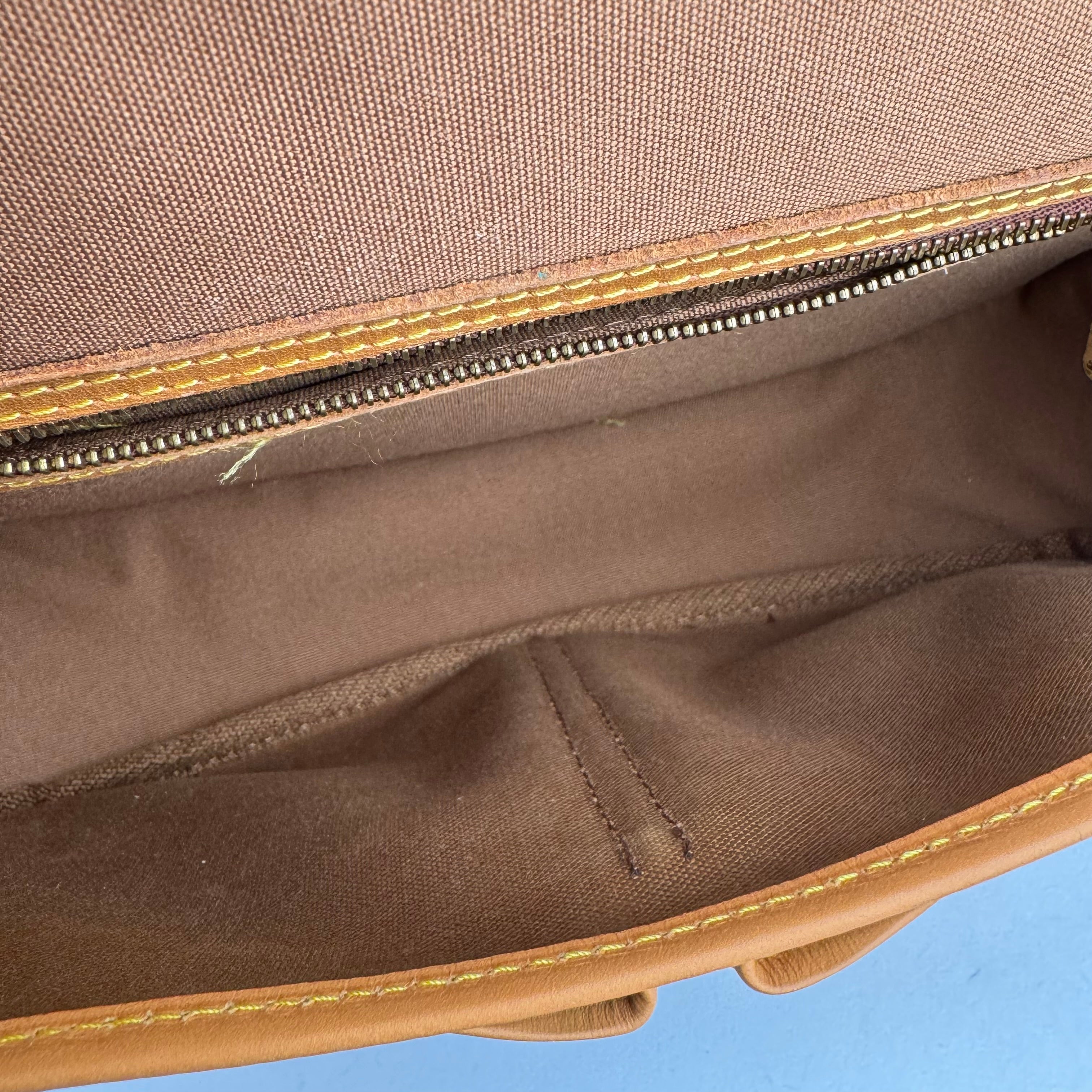J1756 Louis Vuitton Monogram Gibessier Shoulder Bag Brown- Pre Owned