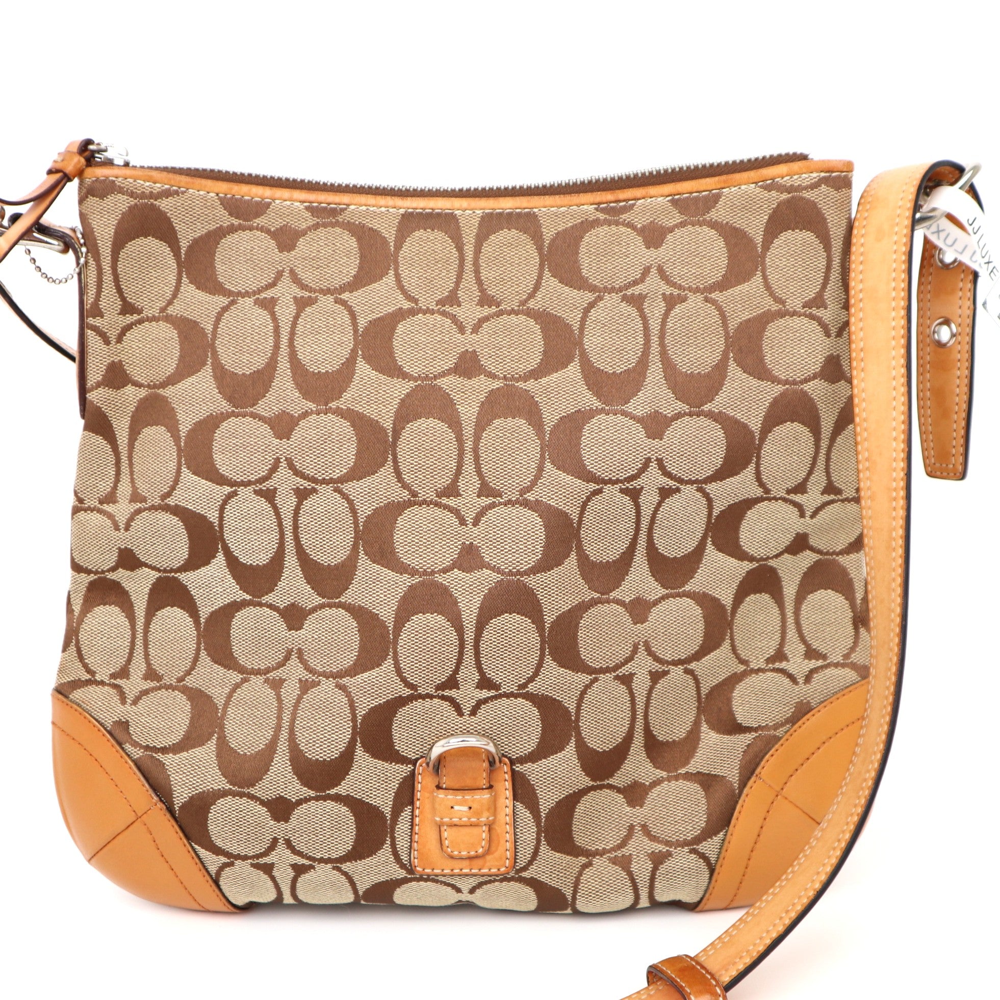 C2010 Coach monogram shoulder bag with clasp-Pre Owned