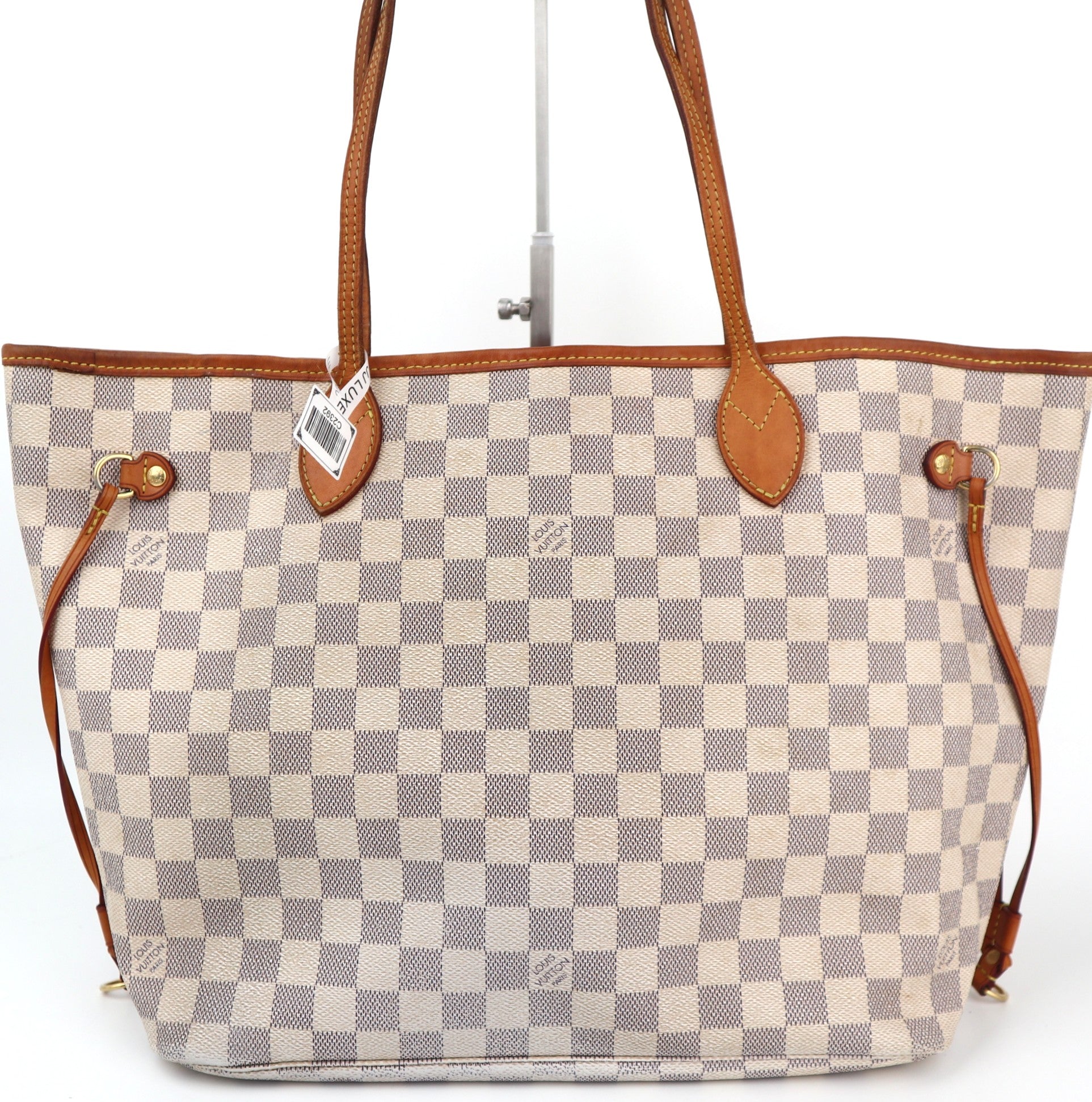 C2392 Louis Vuitton Shoulder Bag Damier Azur Neverfull MM | Pre-Owned Very Good White / Blue Coated canvas/Damier Azur
