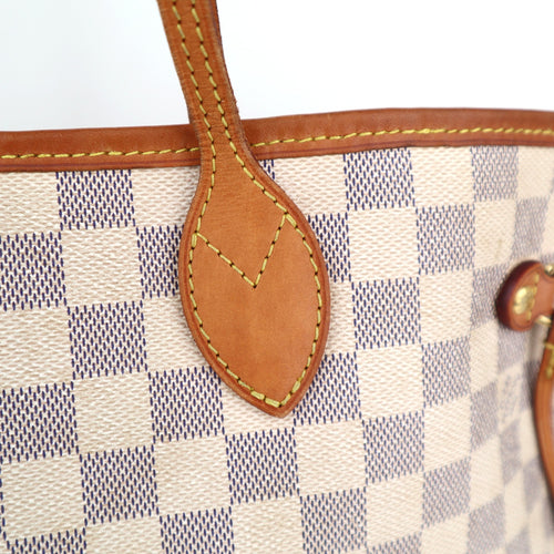 C2392 Louis Vuitton Shoulder Bag Damier Azur Neverfull MM | Pre-Owned Very Good White / Blue Coated canvas/Damier Azur