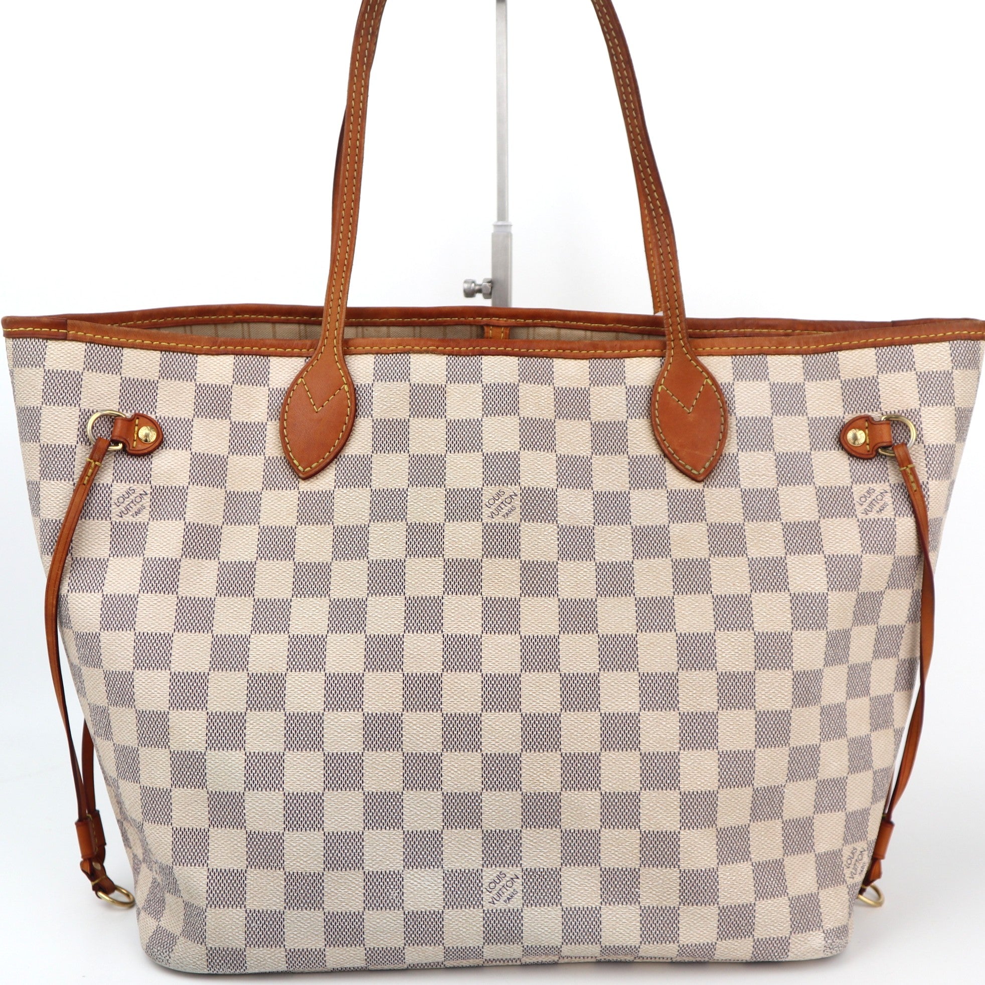 C2392 Louis Vuitton Shoulder Bag Damier Azur Neverfull MM | Pre-Owned Very Good White / Blue Coated canvas/Damier Azur