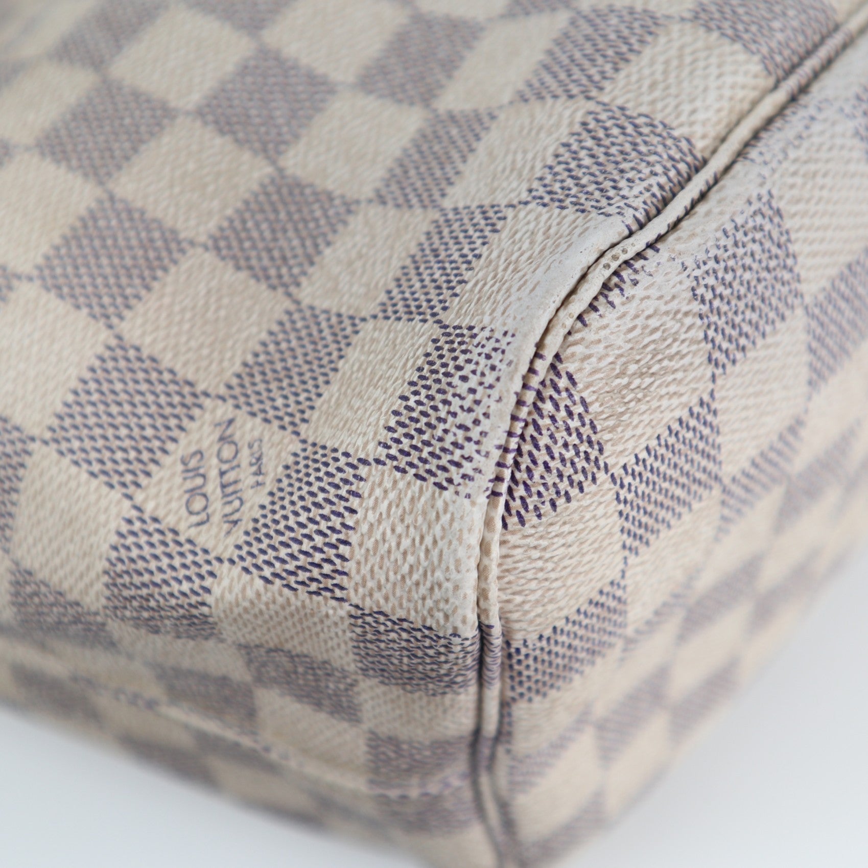 C2392 Louis Vuitton Shoulder Bag Damier Azur Neverfull MM | Pre-Owned Very Good White / Blue Coated canvas/Damier Azur