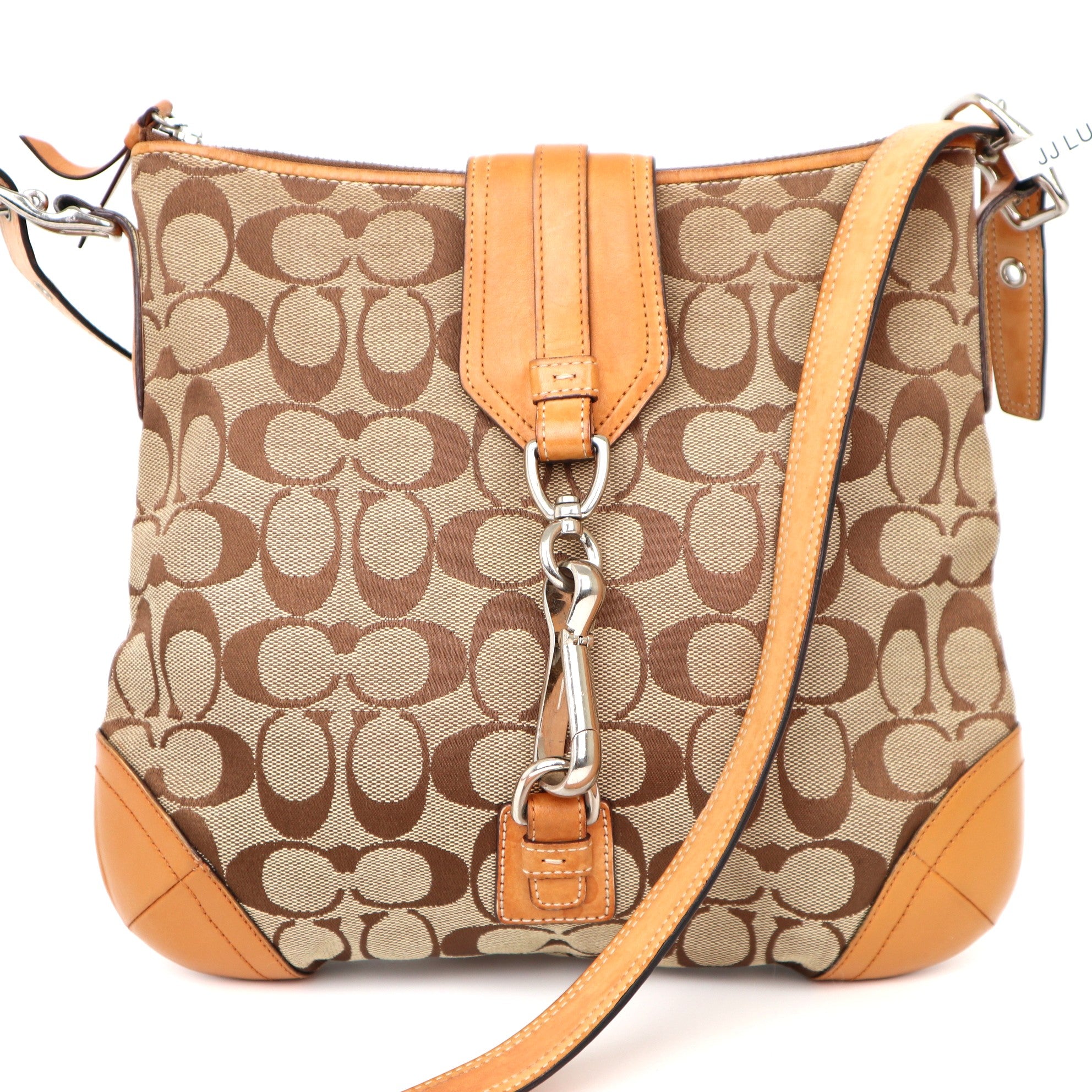 C2010 Coach monogram shoulder bag with clasp-Pre Owned