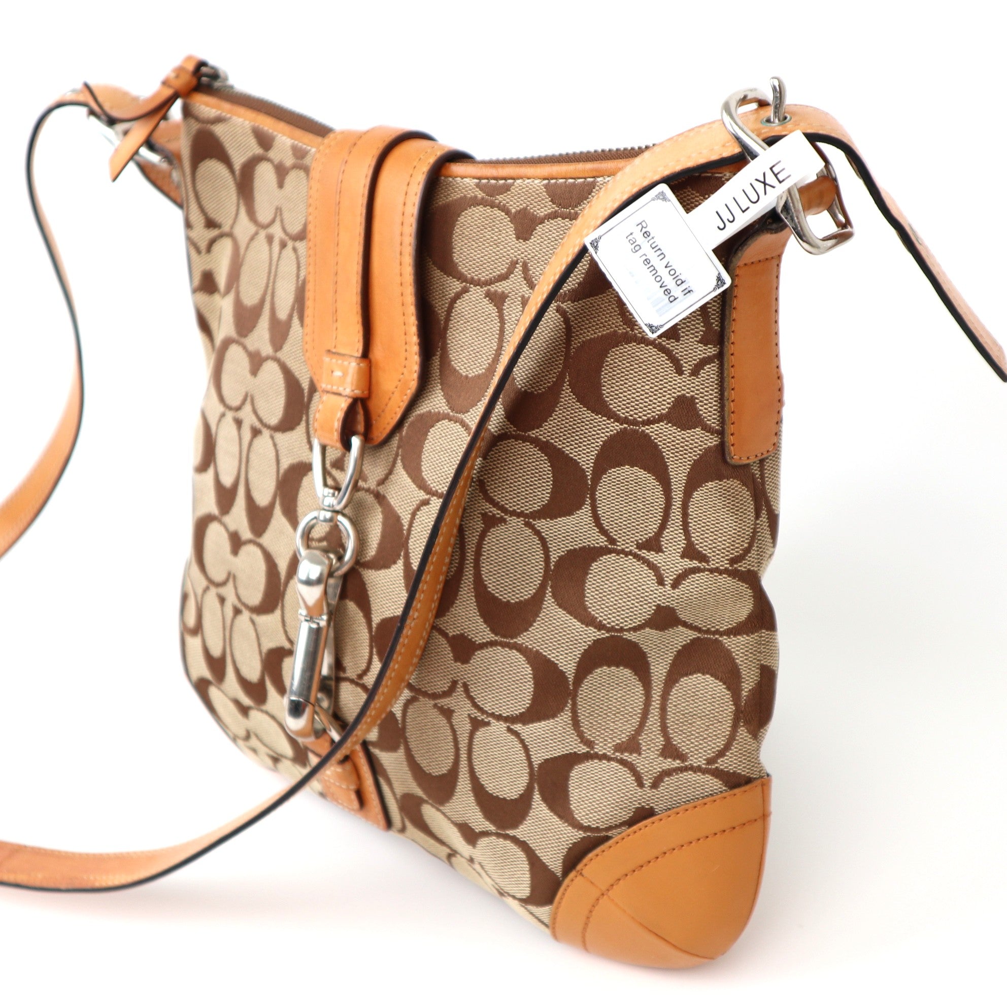 C2010 Coach monogram shoulder bag with clasp-Pre Owned