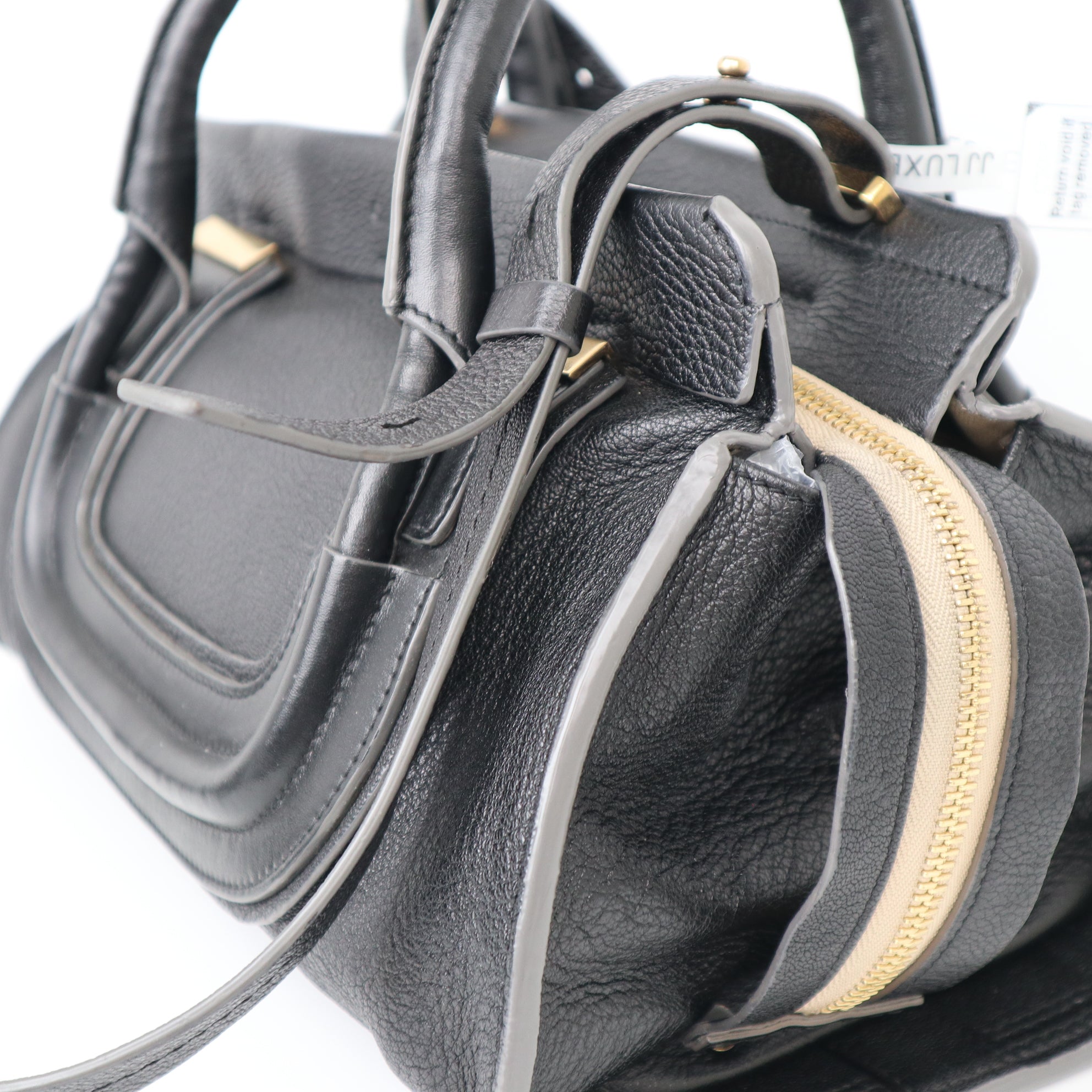 C2009 Chloe Black Calfskin Leather Everston Satchel Bag-Pre Owned