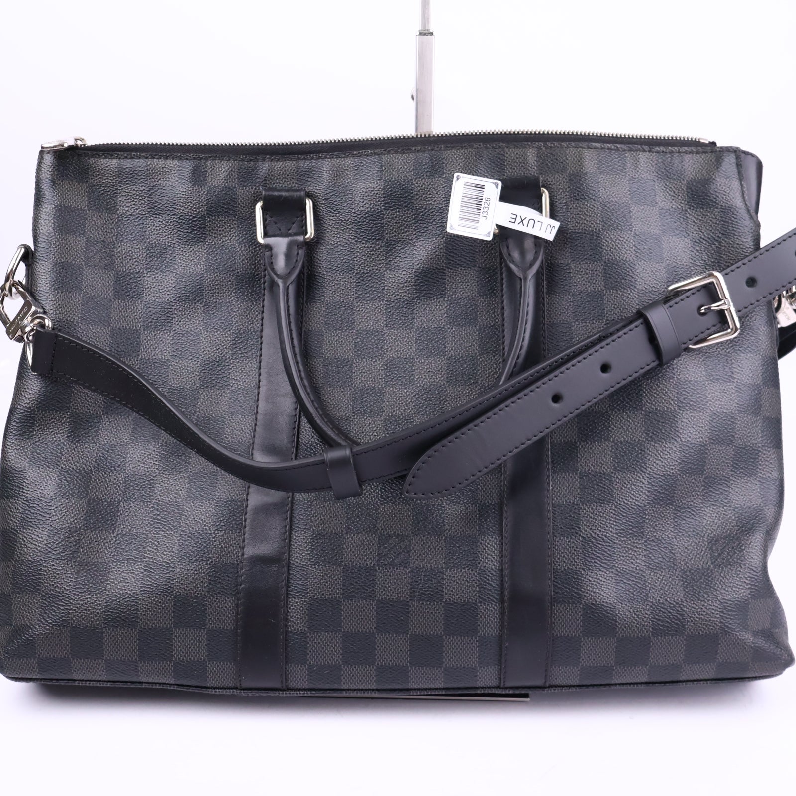 Louis Vuitton Damier Graphite Anton Briefcase Messenger Bag J3326 | Pre-Owned Excellent Black / Grey Damier Graphite Canvas
