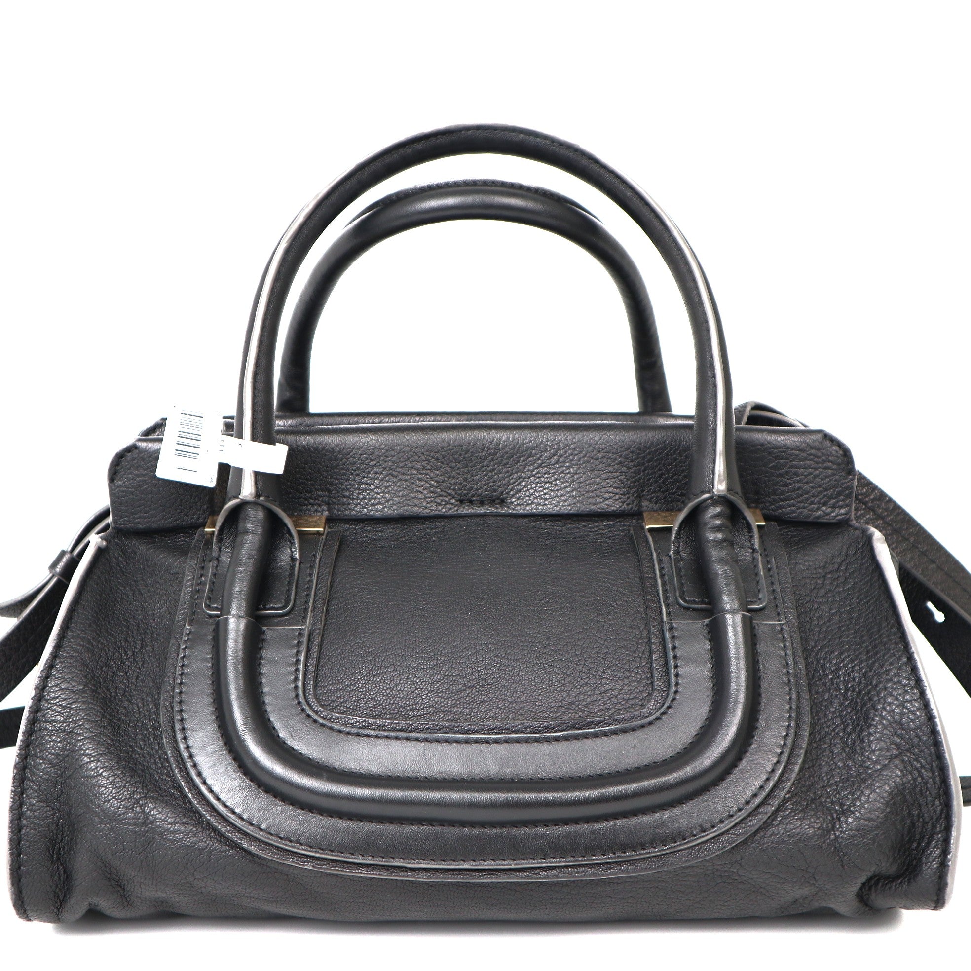 C2009 Chloe Black Calfskin Leather Everston Satchel Bag-Pre Owned