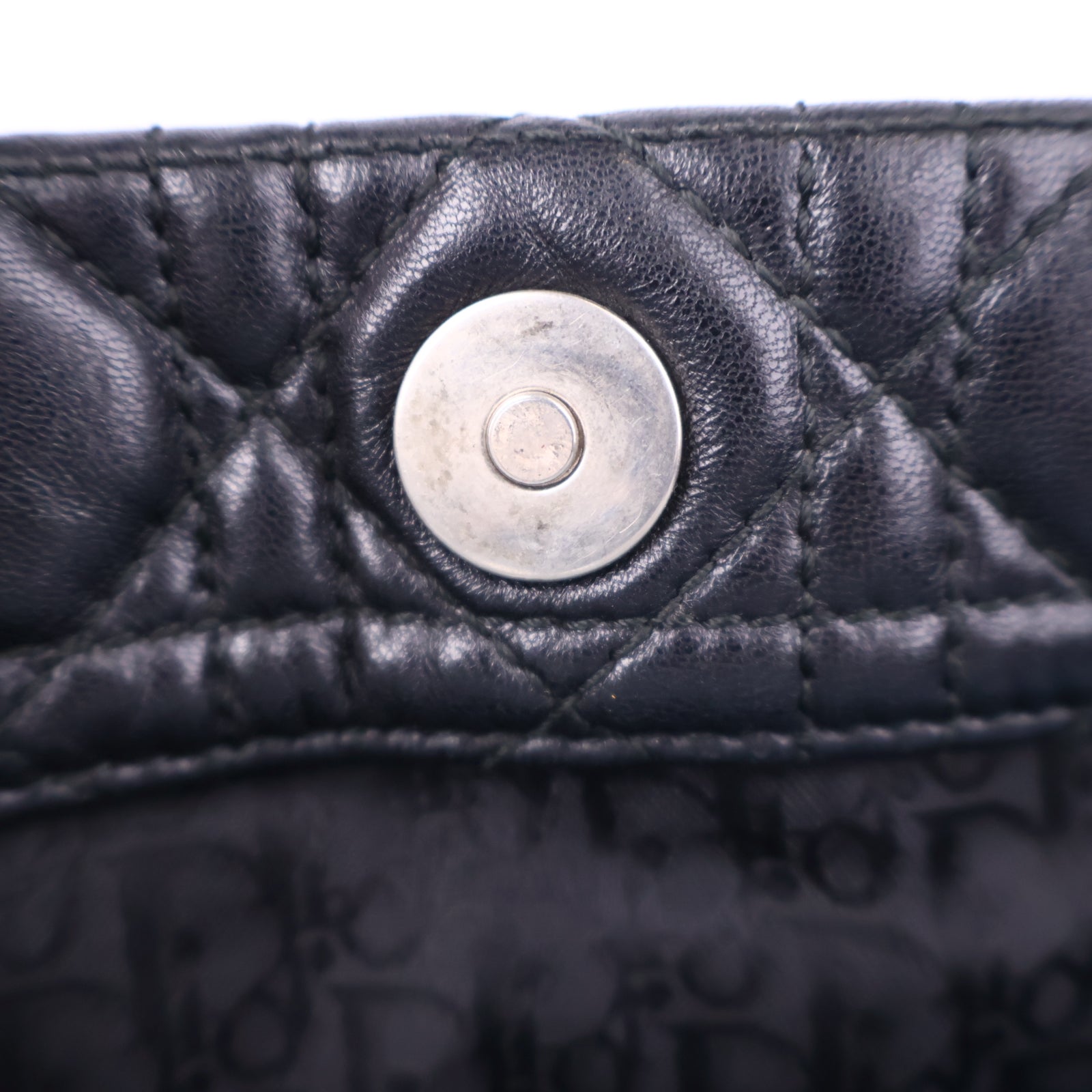 Christian Dior Black Cannage Quilted Lambskin Leather Soft Large Tote Bag J3324 | Pre-Owned Excellent Black Quilted Leather