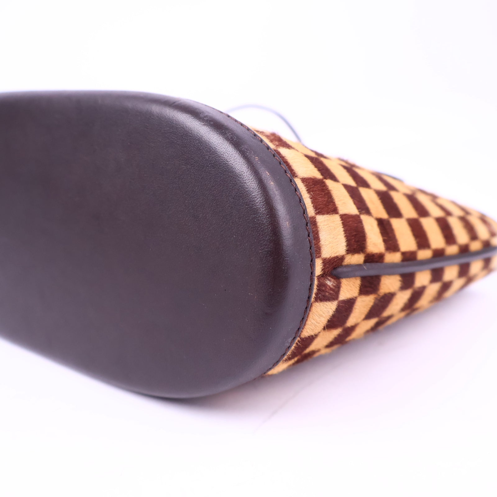 Louis Vuitton Preloved Checkerboard HaironHide Tote Brown Mini Bag J3043 | Pre-Owned Excellent Brown