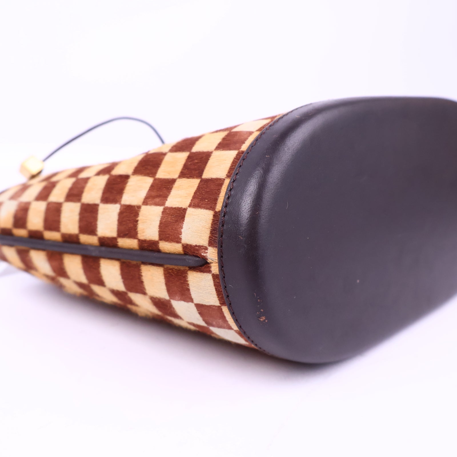 Louis Vuitton Preloved Checkerboard HaironHide Tote Brown Mini Bag J3043 | Pre-Owned Excellent Brown