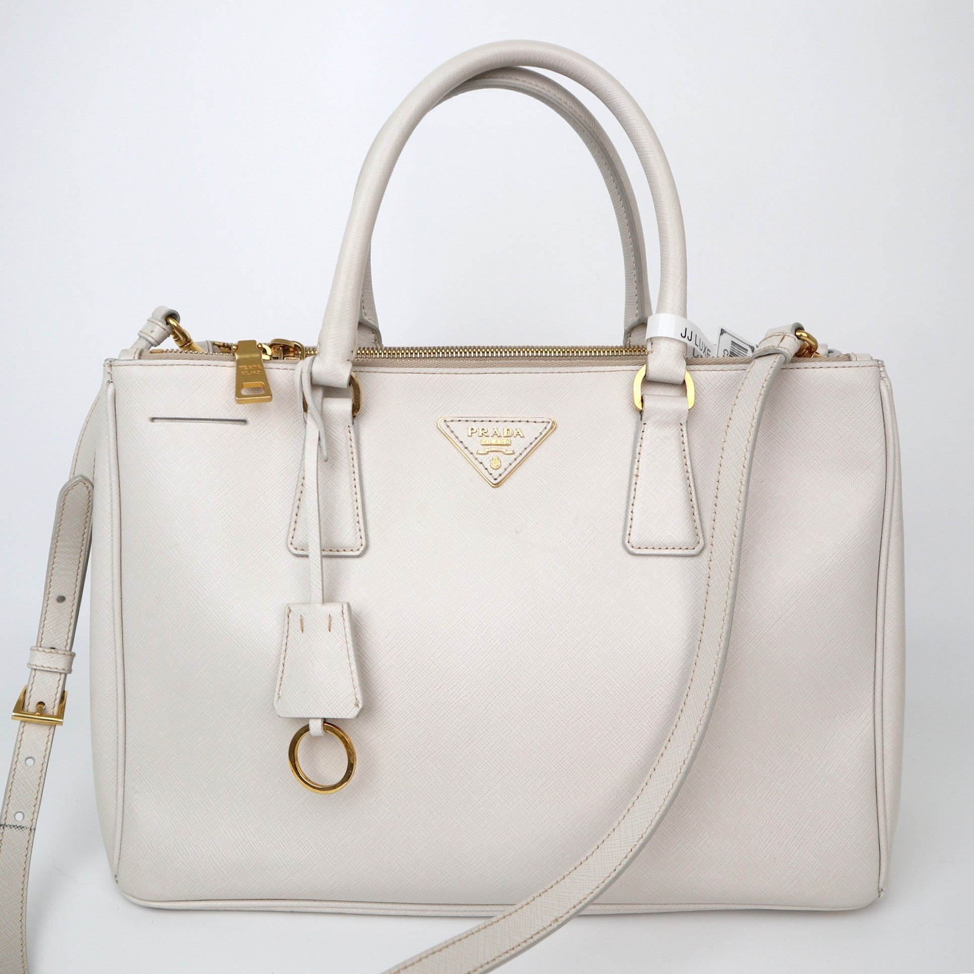 C2002 Prada Pomice Saffiano Leather Medium Double Zip Tote Bag-Pre Owned