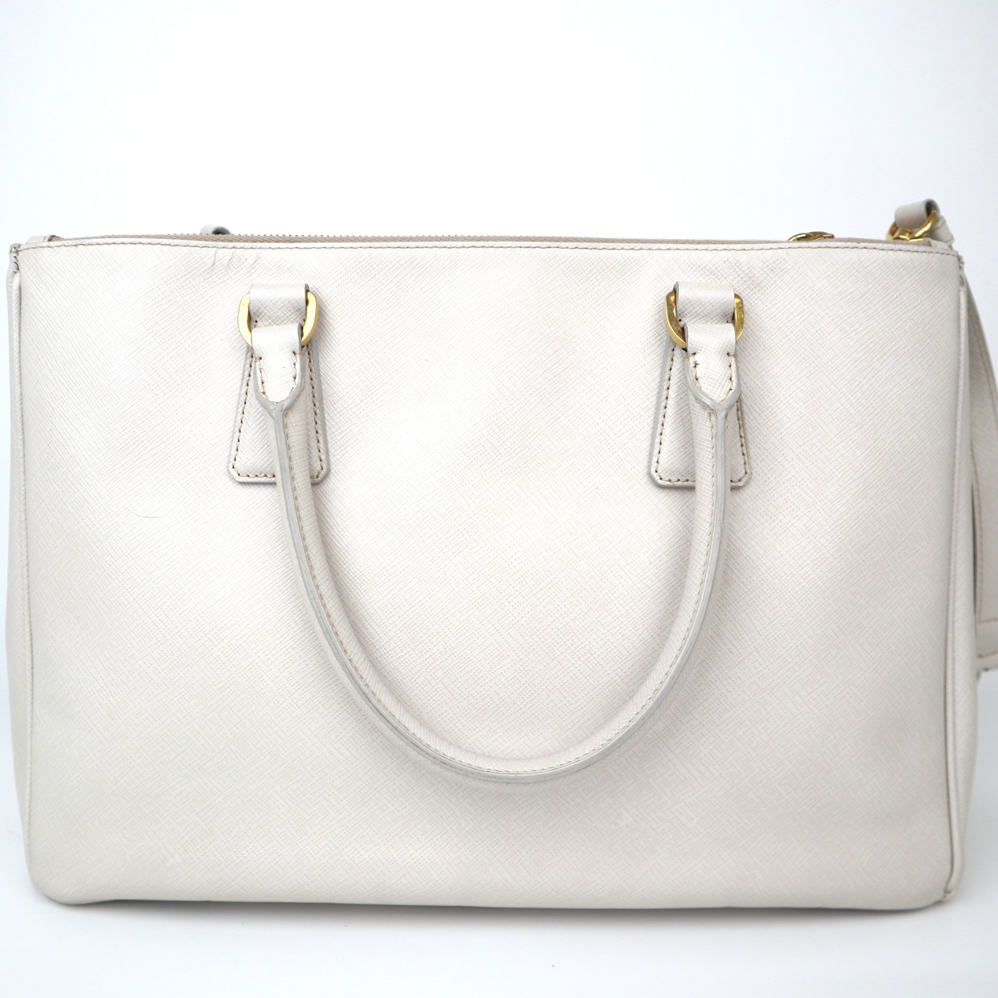 C2002 Prada Pomice Saffiano Leather Medium Double Zip Tote Bag-Pre Owned