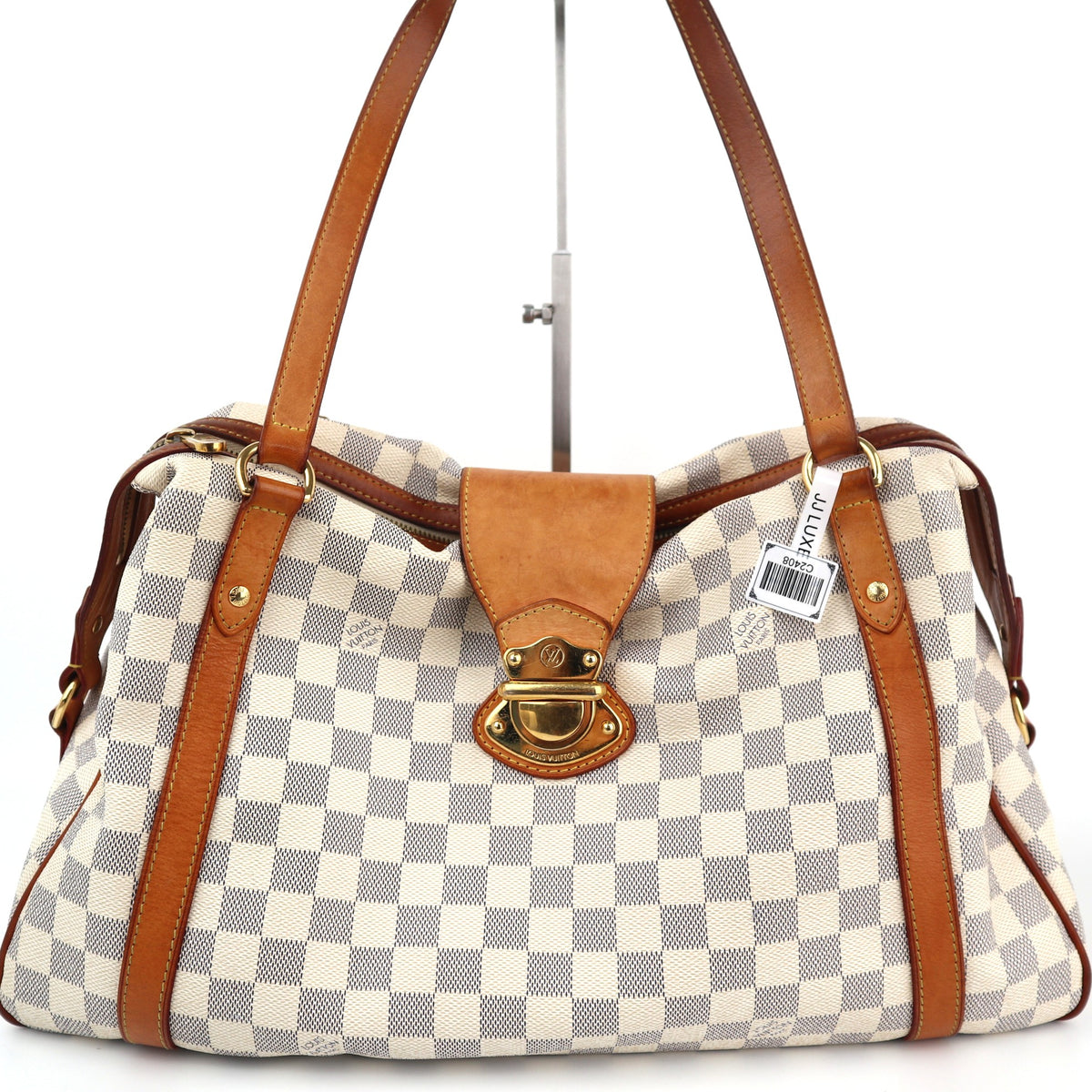 C2408 Louis Vuitton Shoulder Bag Damier Azur Stresa GM | Pre-Owned Very Good White / Beige Damier Azur coated canvas, leather trim