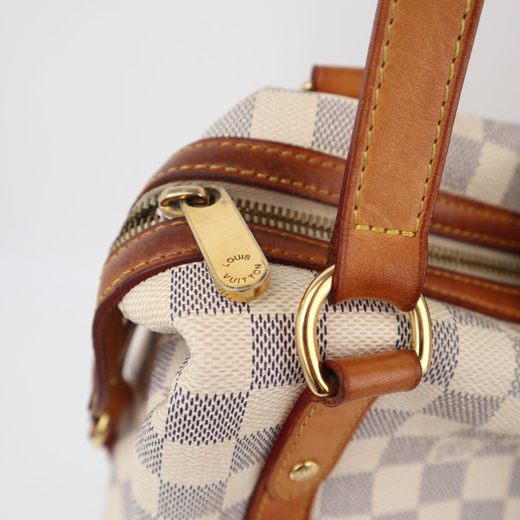 C2408 Louis Vuitton Shoulder Bag Damier Azur Stresa GM | Pre-Owned Very Good White / Beige Damier Azur coated canvas, leather trim