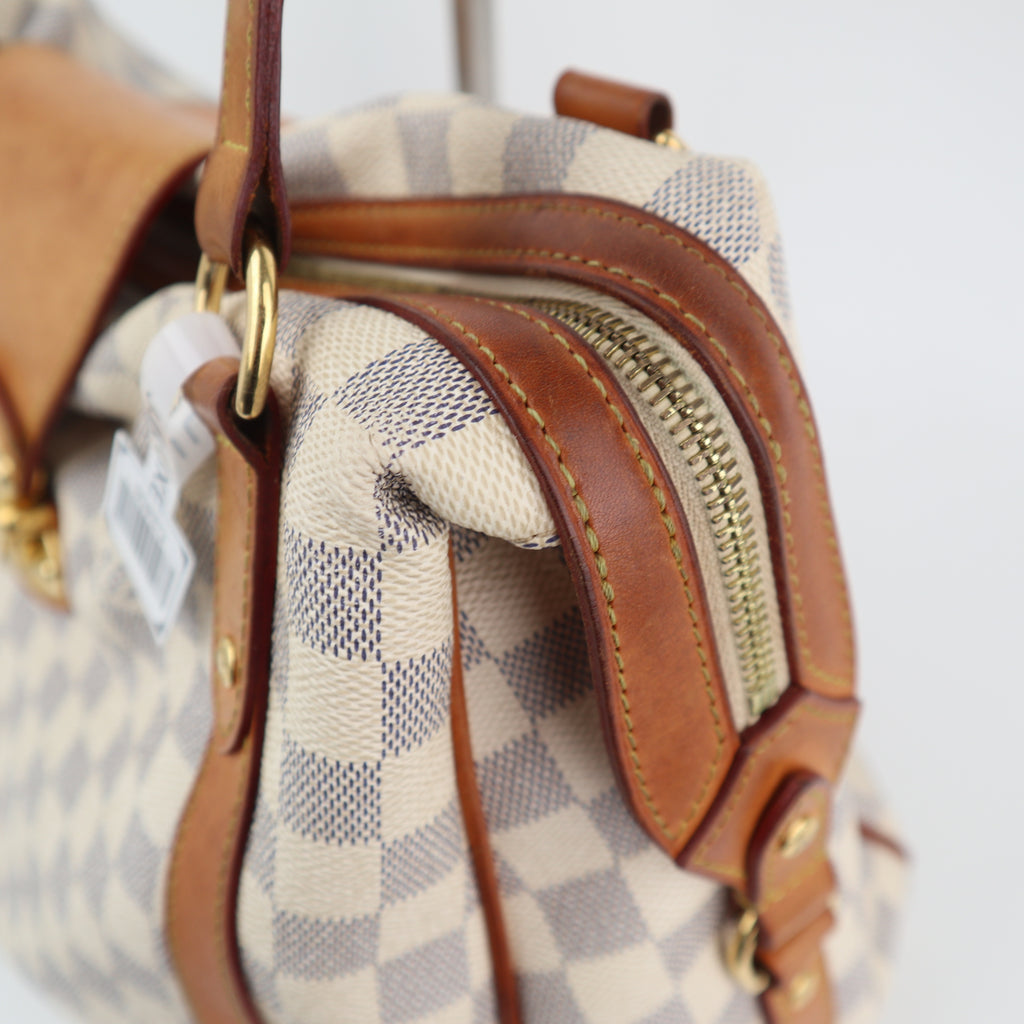 C2408 Louis Vuitton Shoulder Bag Damier Azur Stresa GM | Pre-Owned Very Good White / Beige Damier Azur coated canvas, leather trim