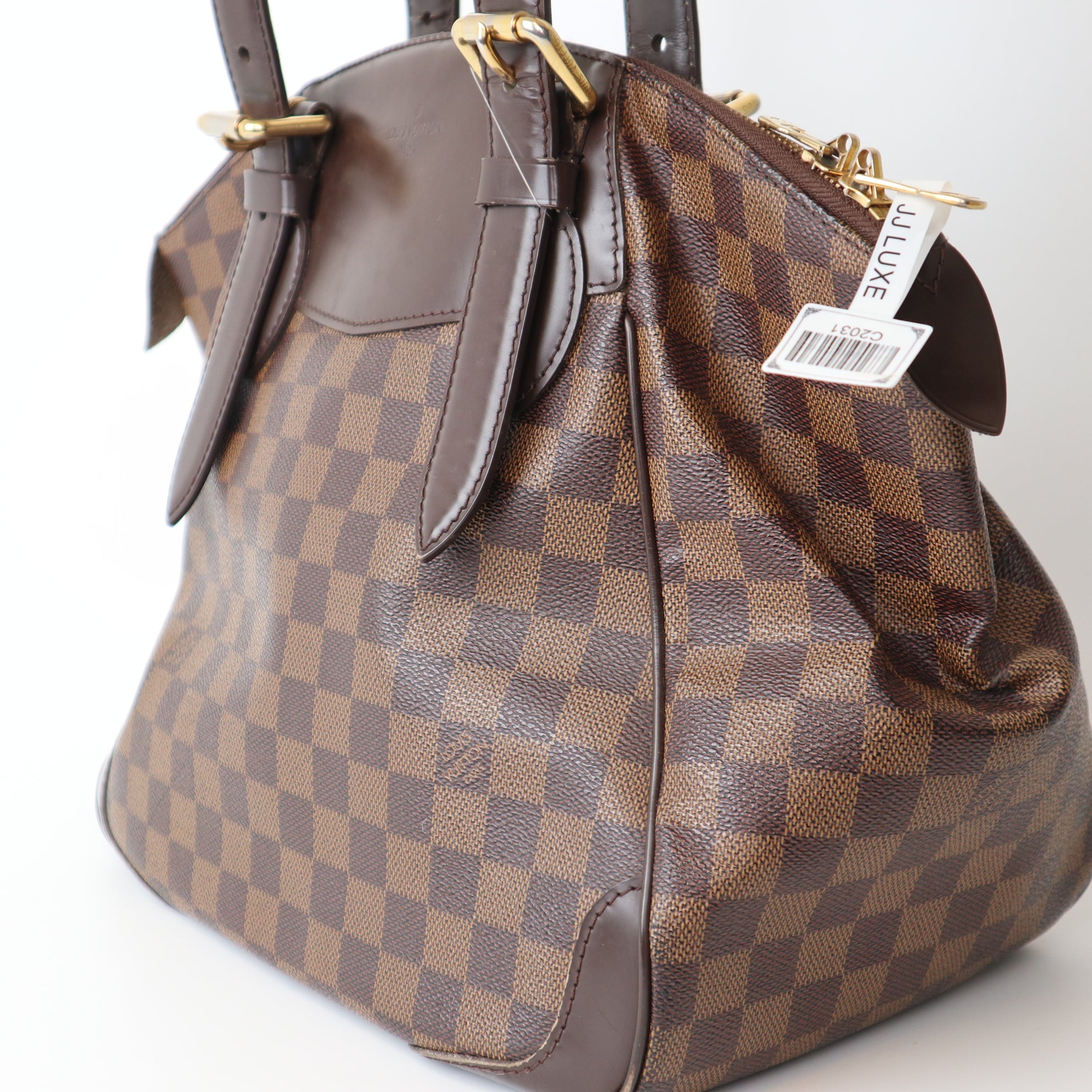 C2031 LOUIS VUITTON Verona MM Damier Ebene Shoulder Bag Brown-Pre Owned