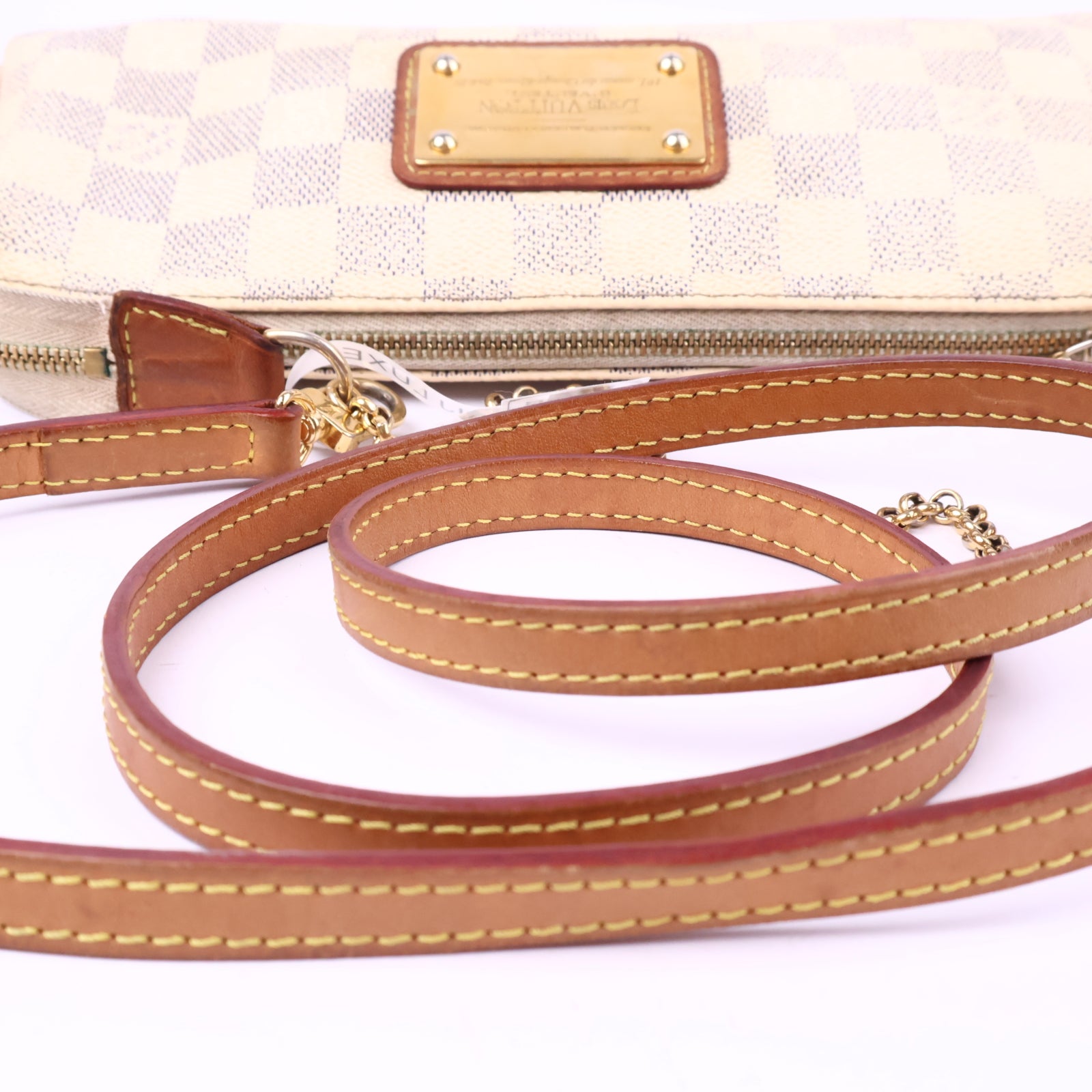 Louis Vuitton Damier Azur Eva Clutch Clutch Bag J3035 | Pre-Owned Very Good Brown / Blue Damier Azur Canvas