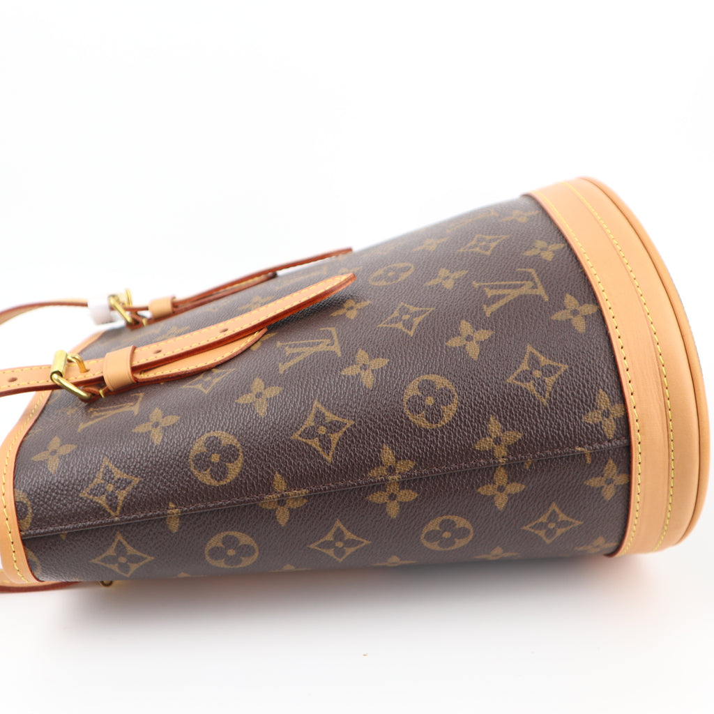Louis Vuitton Petit Bucket 23 Bucket Bag C1526R | Pre-Owned Excellent Brown Monogram Canvas