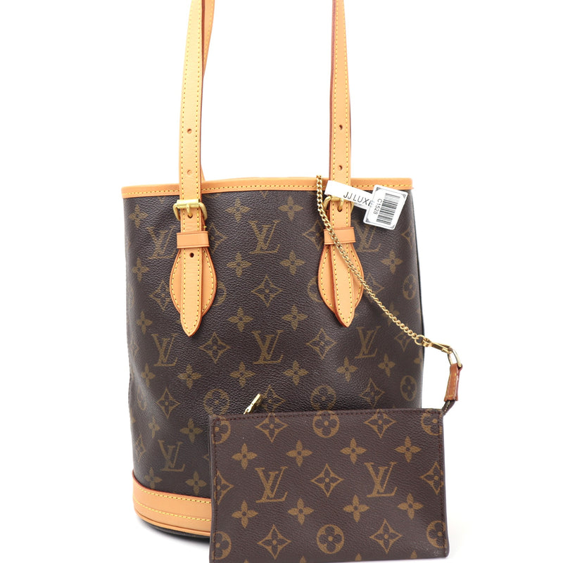 Louis Vuitton Petit Bucket 23 Bucket Bag C1528R | Pre-Owned Excellent Brown Monogram Canvas