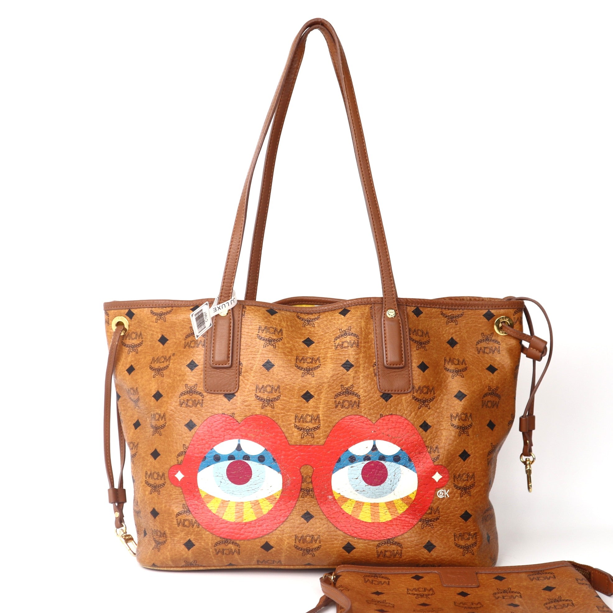 C1997 Authentic MCM Tote Bag With Pouch-Pre Owned