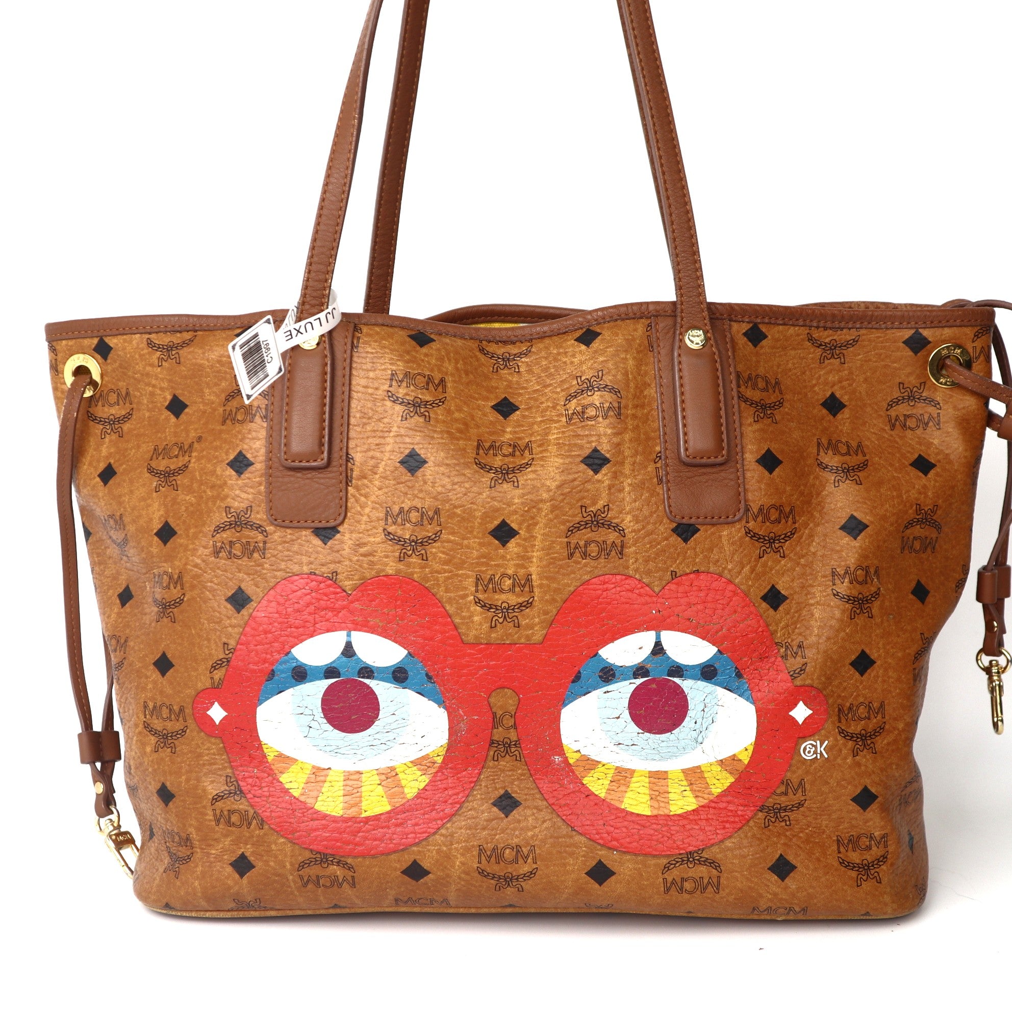C1997 Authentic MCM Tote Bag With Pouch-Pre Owned