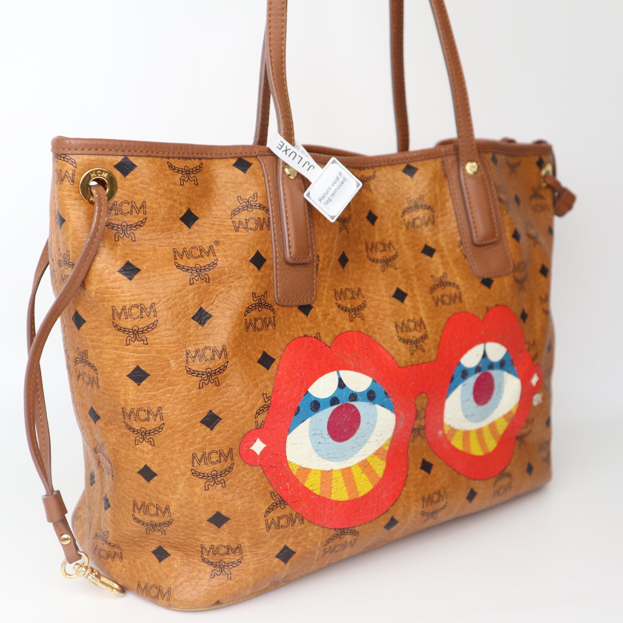 C1997 Authentic MCM Tote Bag With Pouch-Pre Owned