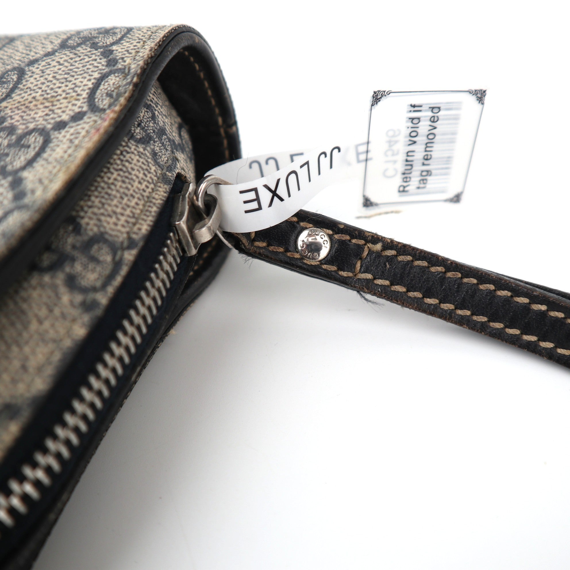 Gucci GG Supreme Pouch Clutch C1546 | Pre-Owned Very Good Brown Monogram Canvas