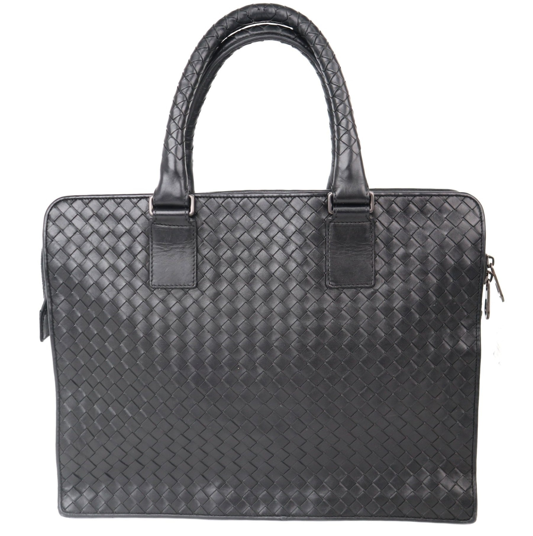 C2041 Bottega Veneta black leather briefcase-Pre Owned