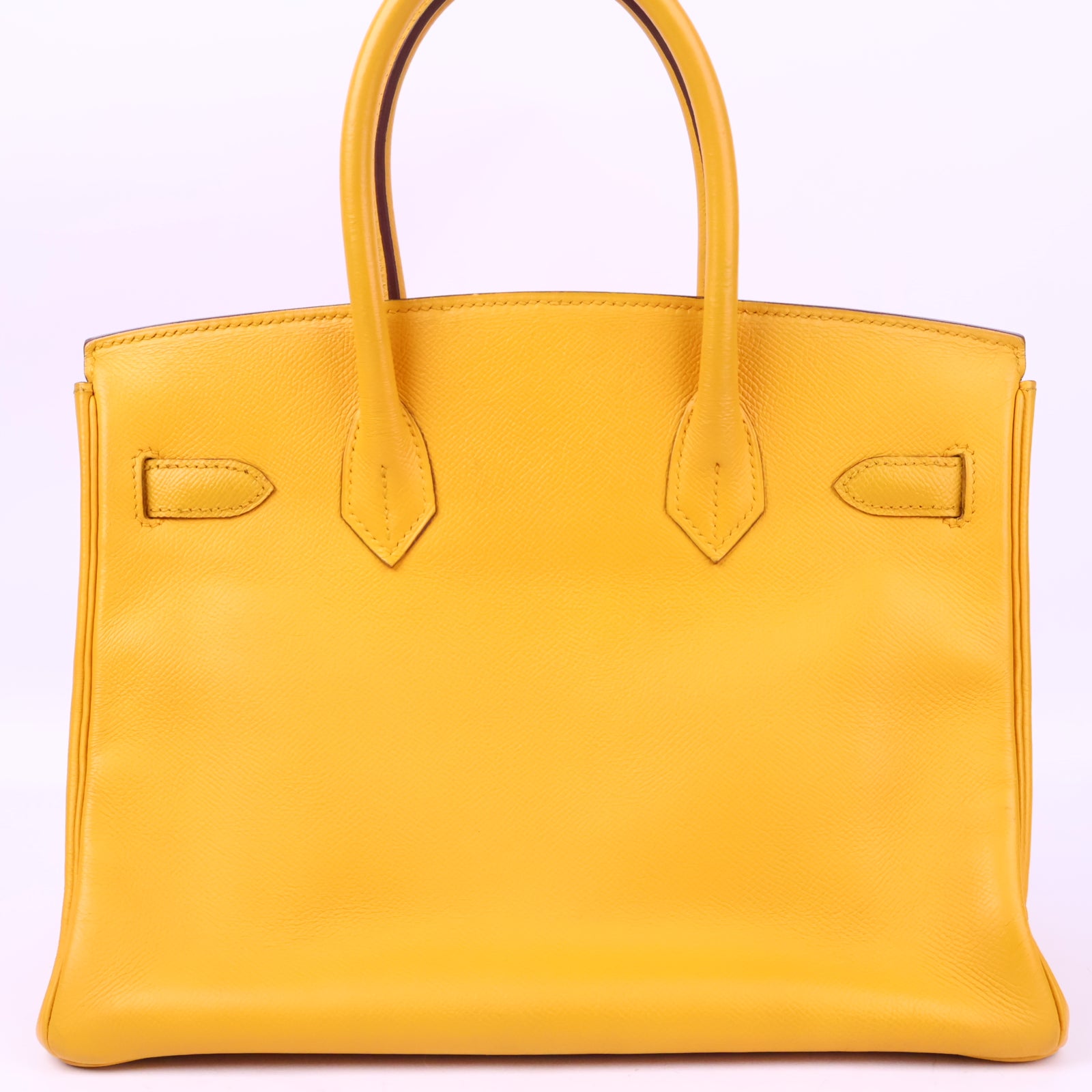 Hermes Birkin 30 Vintage Yellow Top Handle Bag J3014 | Pre-Owned Excellent Yellow Plain Courchevel leather, Epsom leather