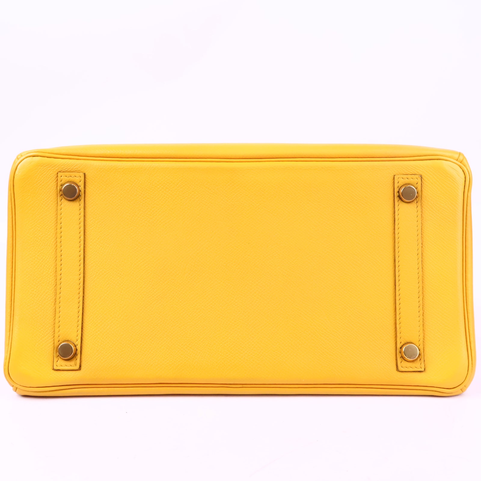 Hermes Birkin 30 Vintage Yellow Top Handle Bag J3014 | Pre-Owned Excellent Yellow Plain Courchevel leather, Epsom leather