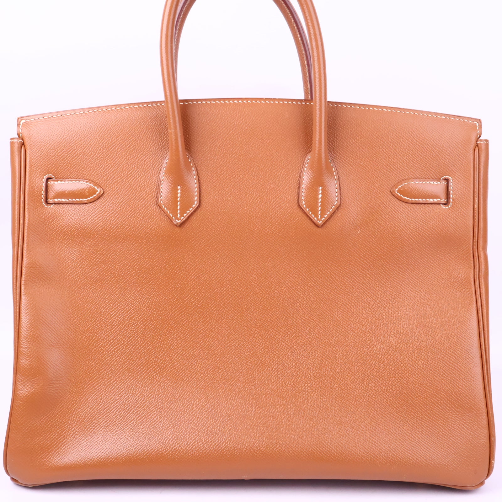 Hermes Birkin 35-Stamp Square D 2000 Top Handle Bag J3015 | Pre-Owned Very Good Gold Plain Epsom leather