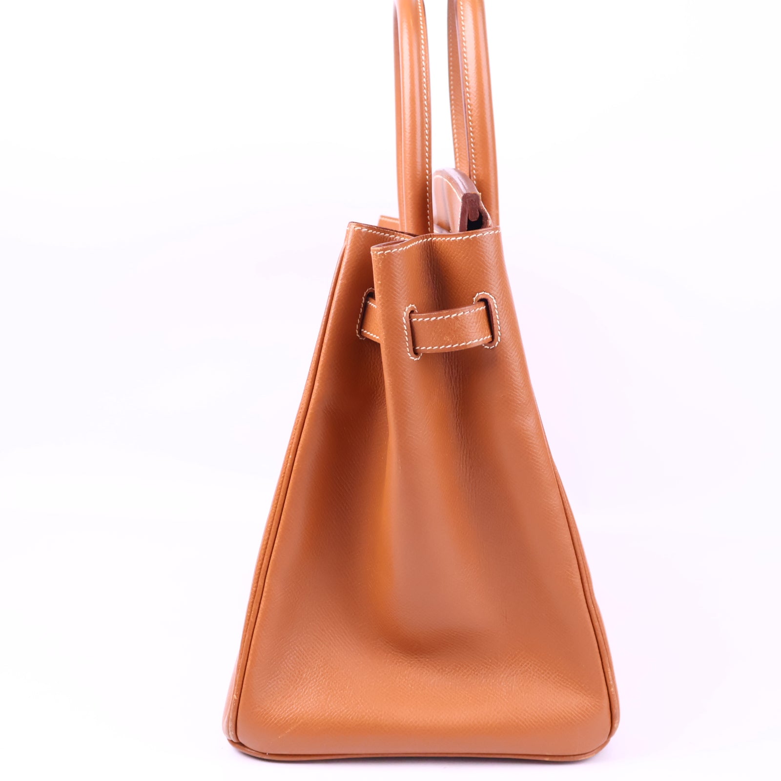 Hermes Birkin 35-Stamp Square D 2000 Top Handle Bag J3015 | Pre-Owned Very Good Gold Plain Epsom leather