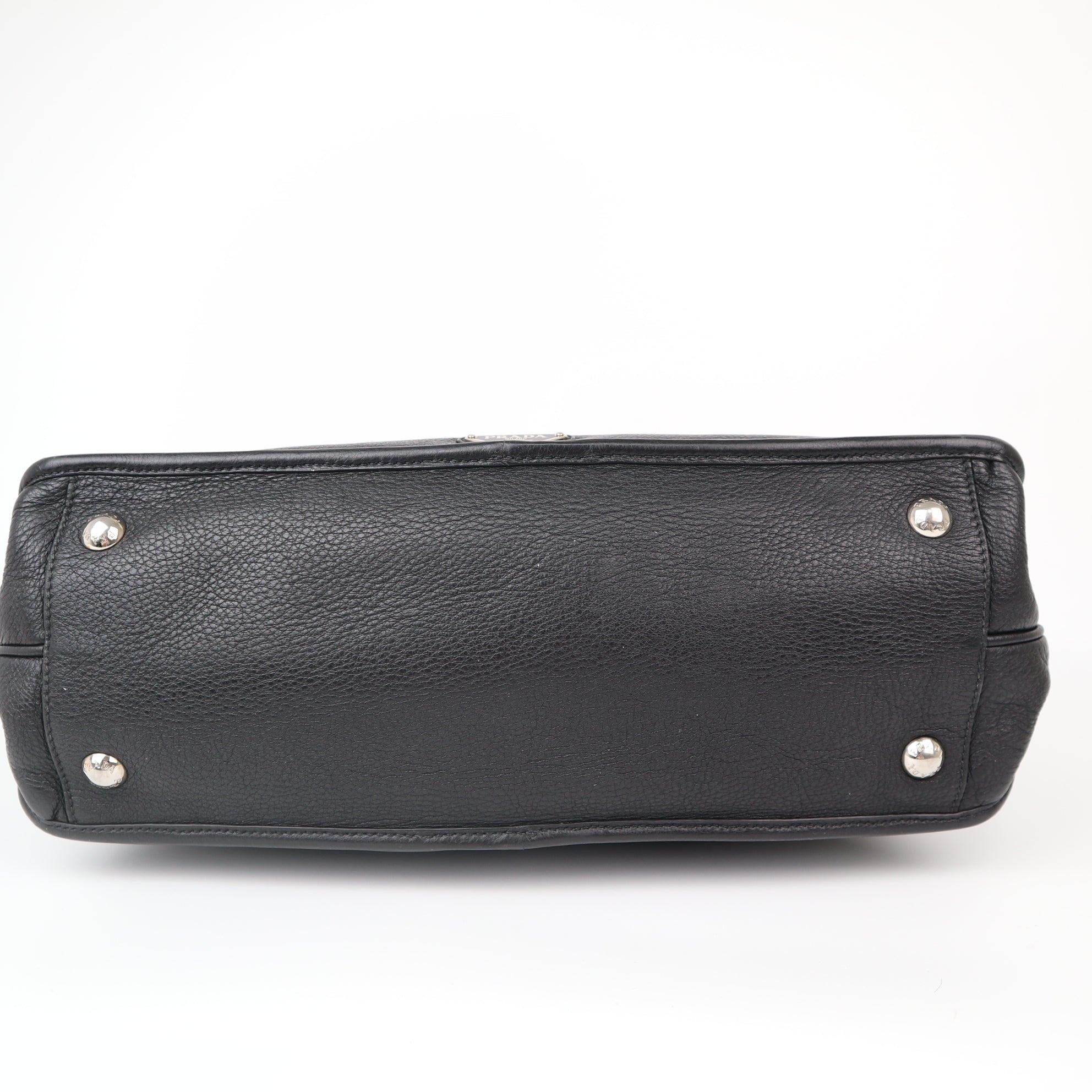 C2038 PRADA Weekender Briefcase Bag  Black-Pre Owned