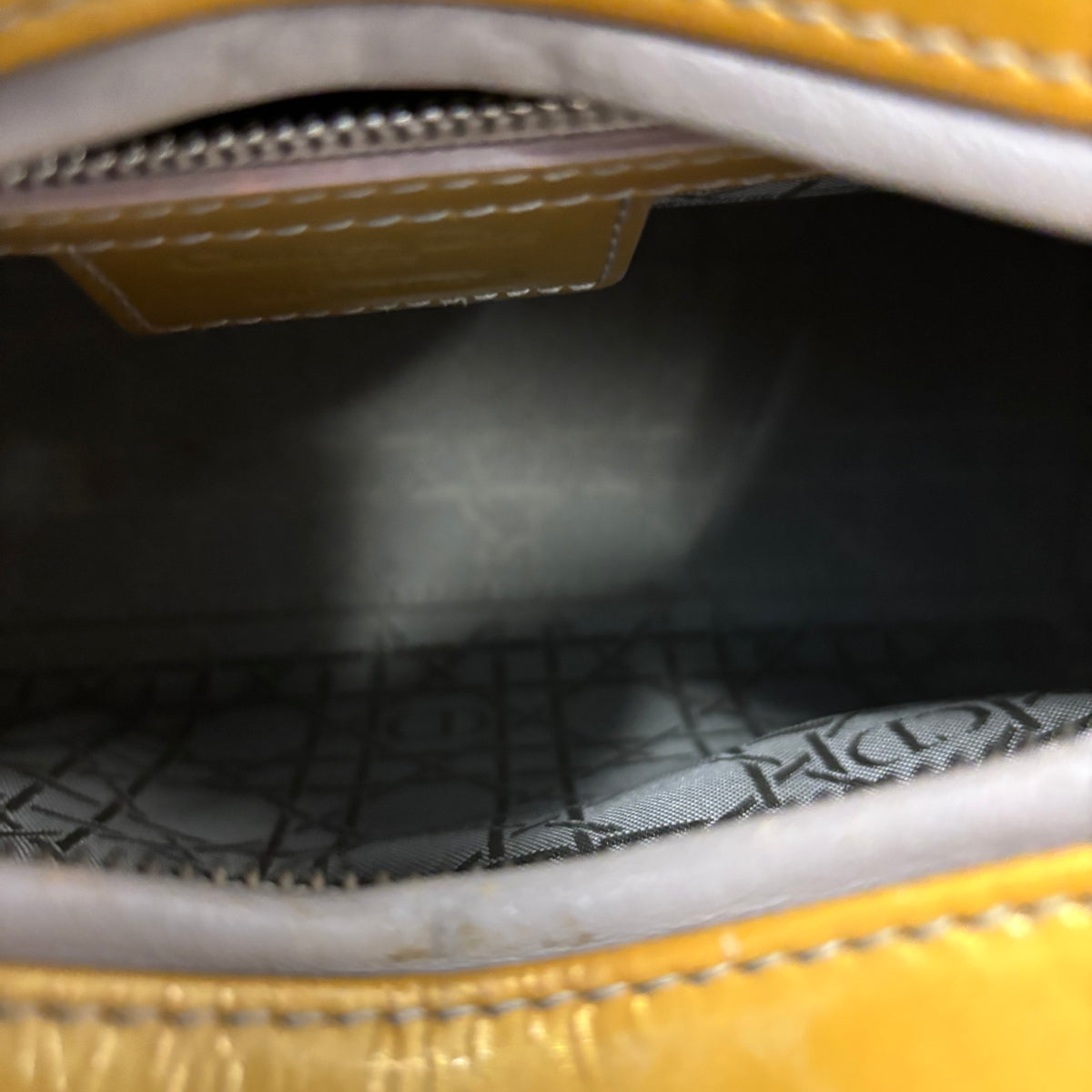 Dior Lady Dior Handbag Patent Leather Top Handle Bag J3122 | Pre-Owned Like New Leather
