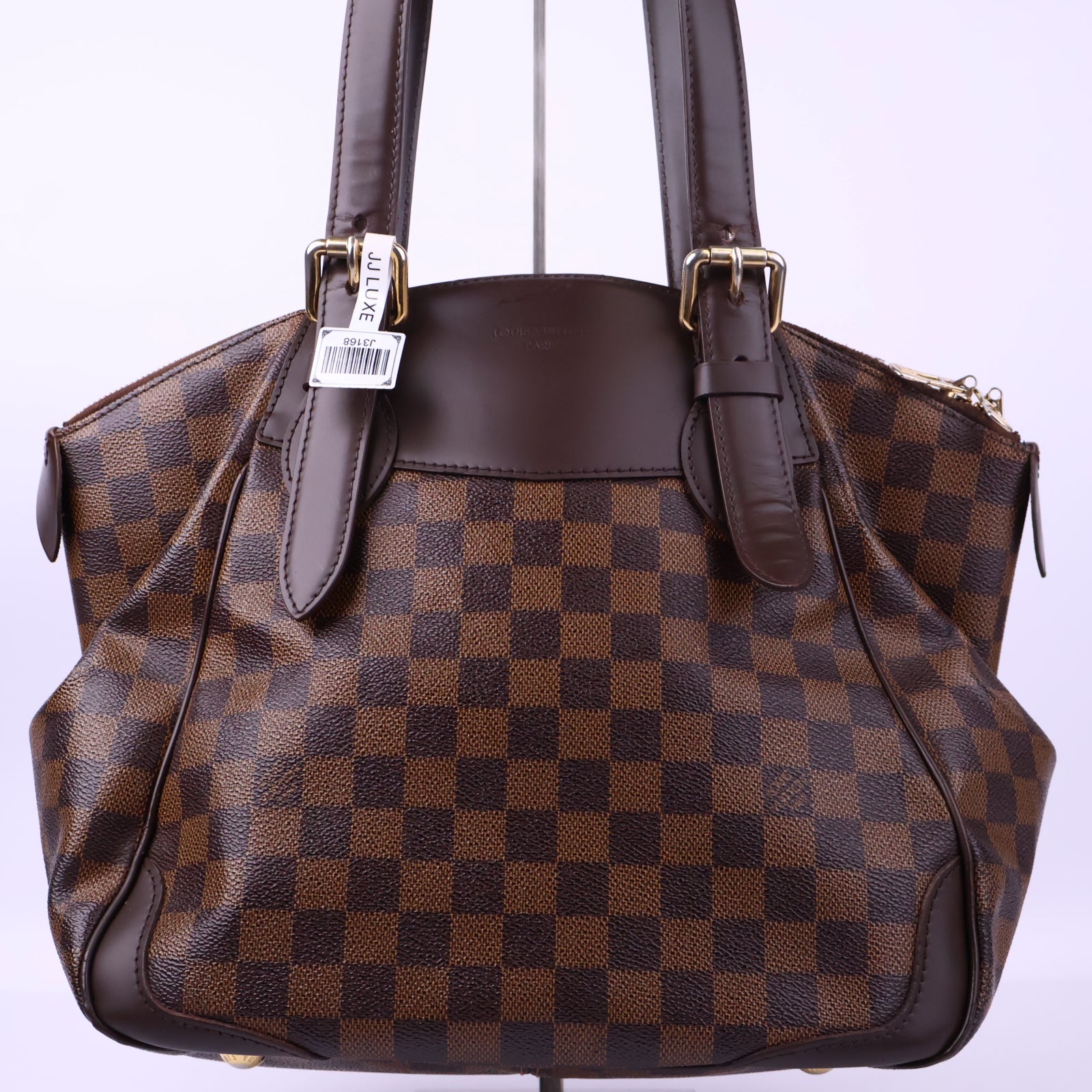 Louis Vuitton Damier Ebene Verona Top Handle Bag J3168 | Pre-Owned Like New Brown Damier Ebene Canvas