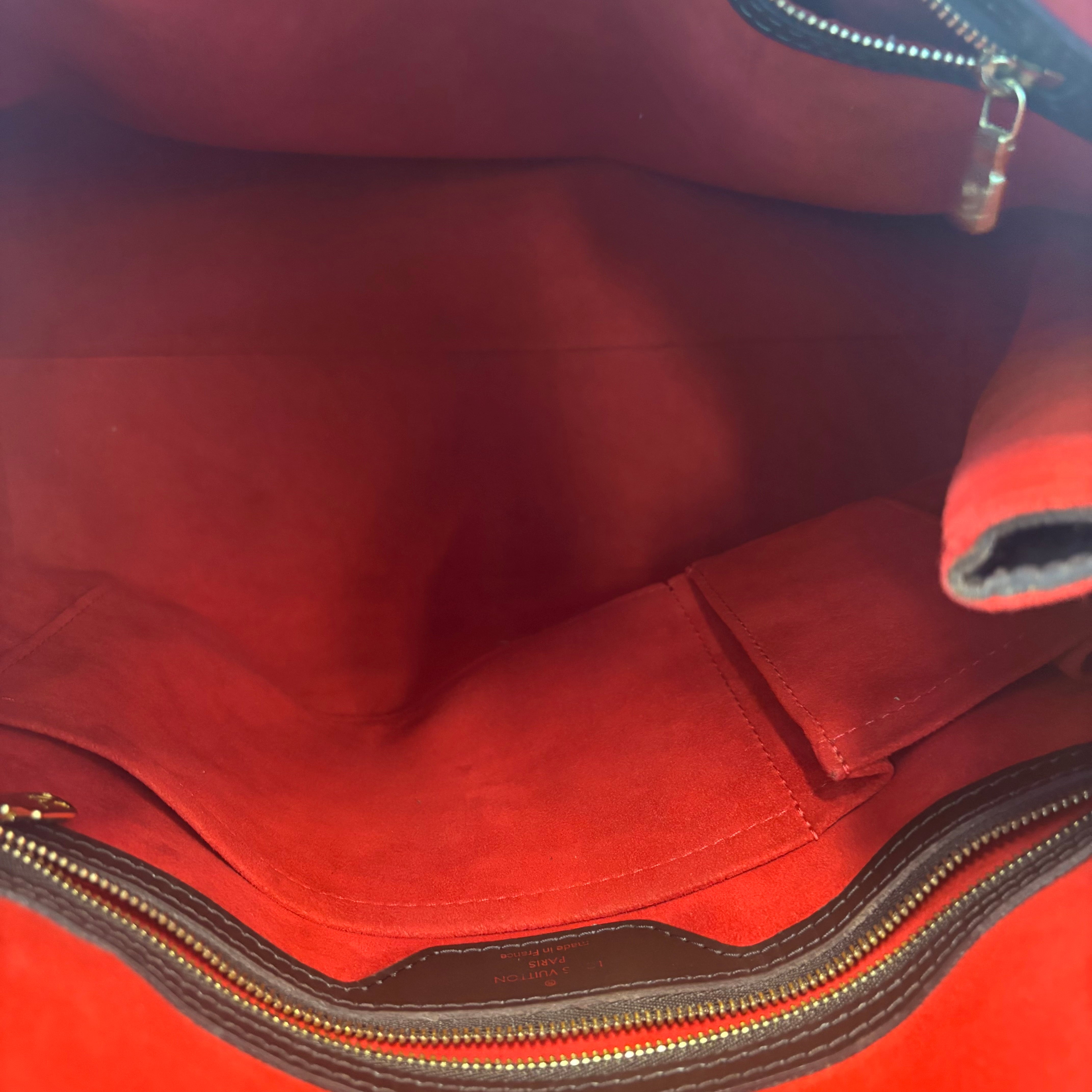 J3187 Louis Vuitton Tote Bag Hampstead MM Damier Ebene | Pre-Owned Like New Brown Coated canvas, leather trim Damier Ebene