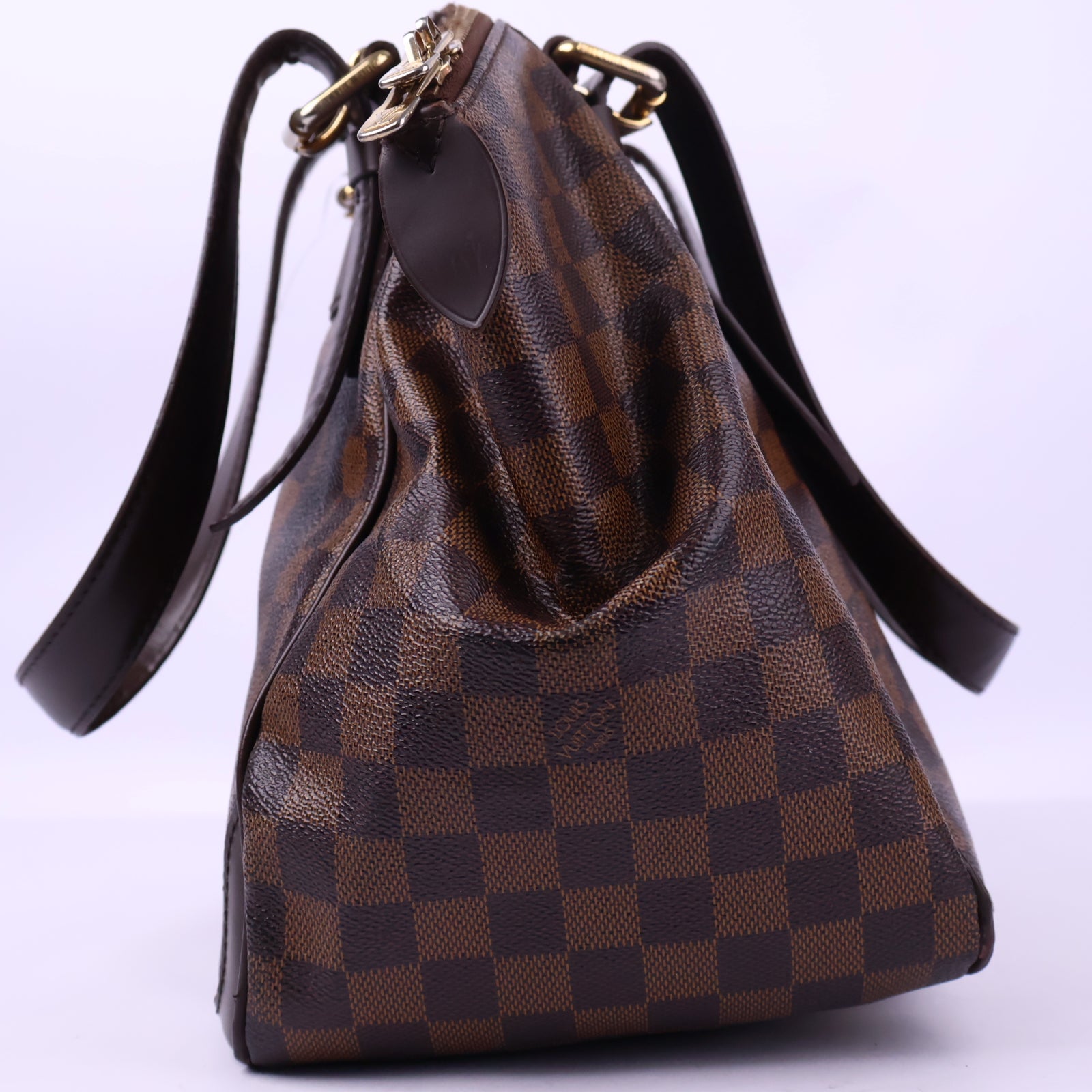 Louis Vuitton Damier Ebene Verona Top Handle Bag J3168 | Pre-Owned Like New Brown Damier Ebene Canvas